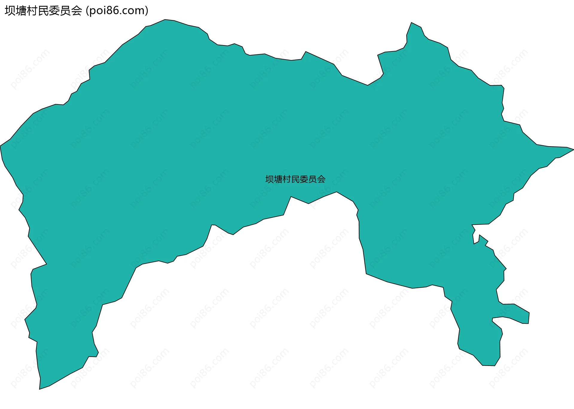 坝塘村民委员会边界地图