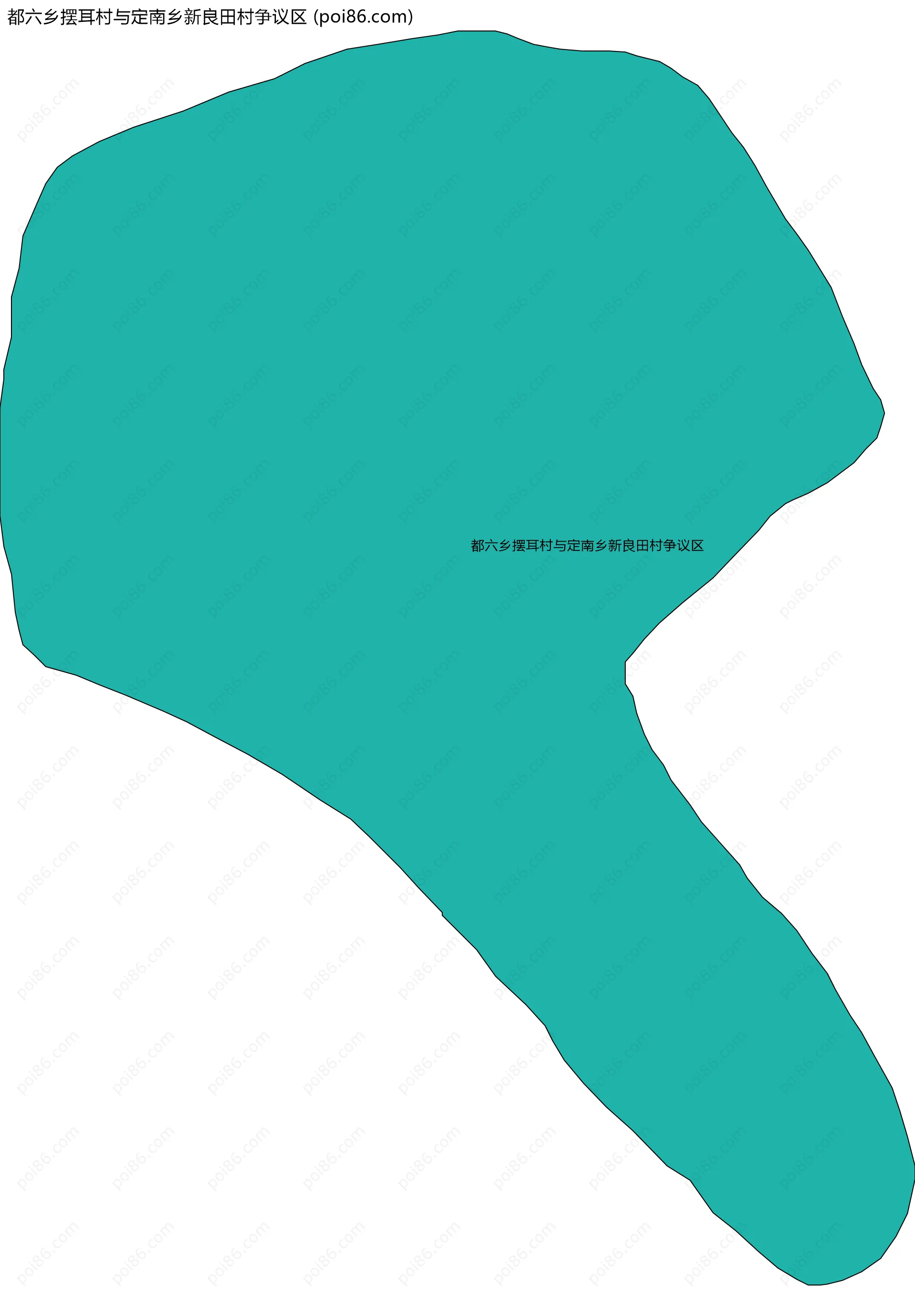 都六乡摆耳村与定南乡新良田村争议区边界地图