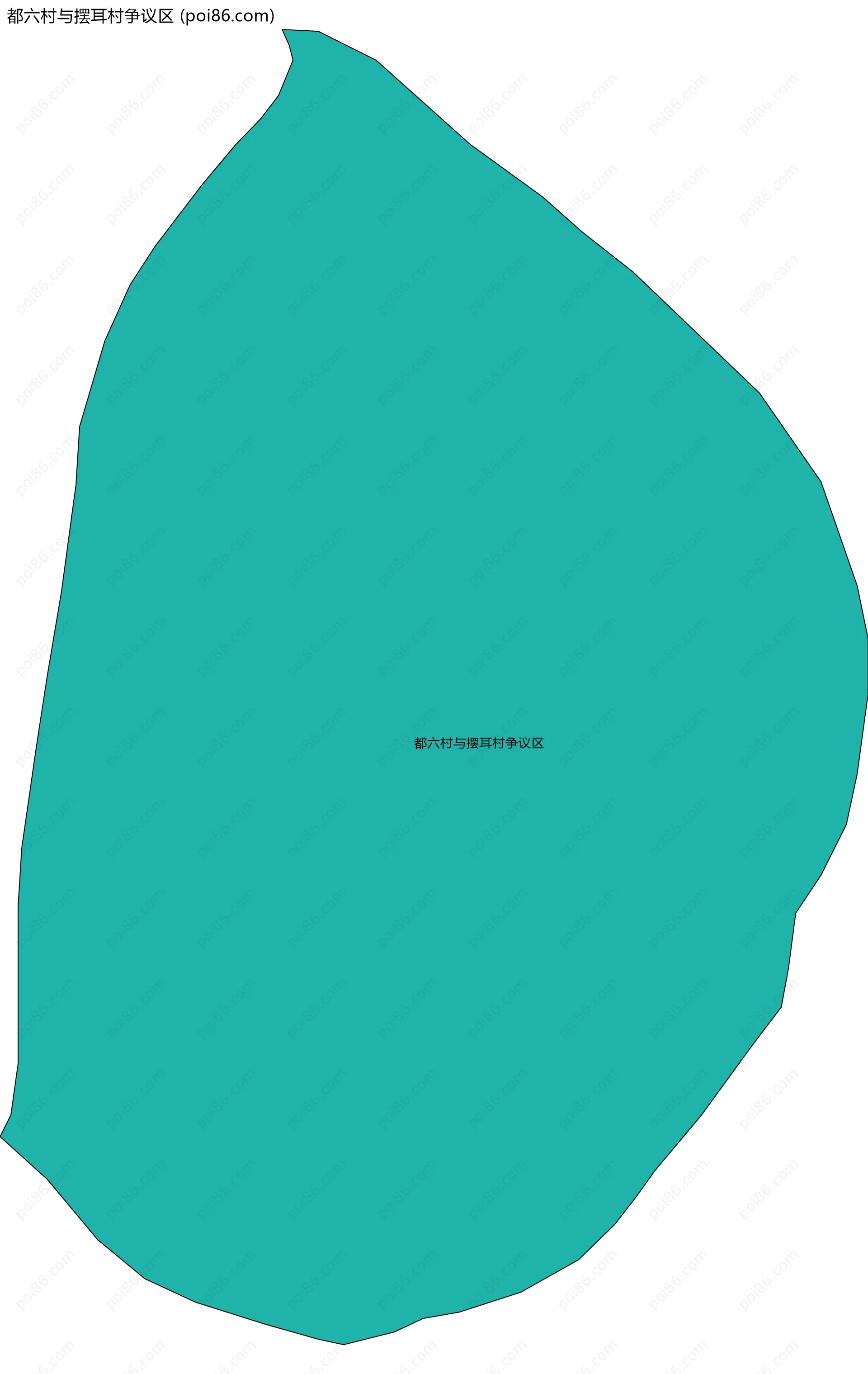 都六村与摆耳村争议区边界地图