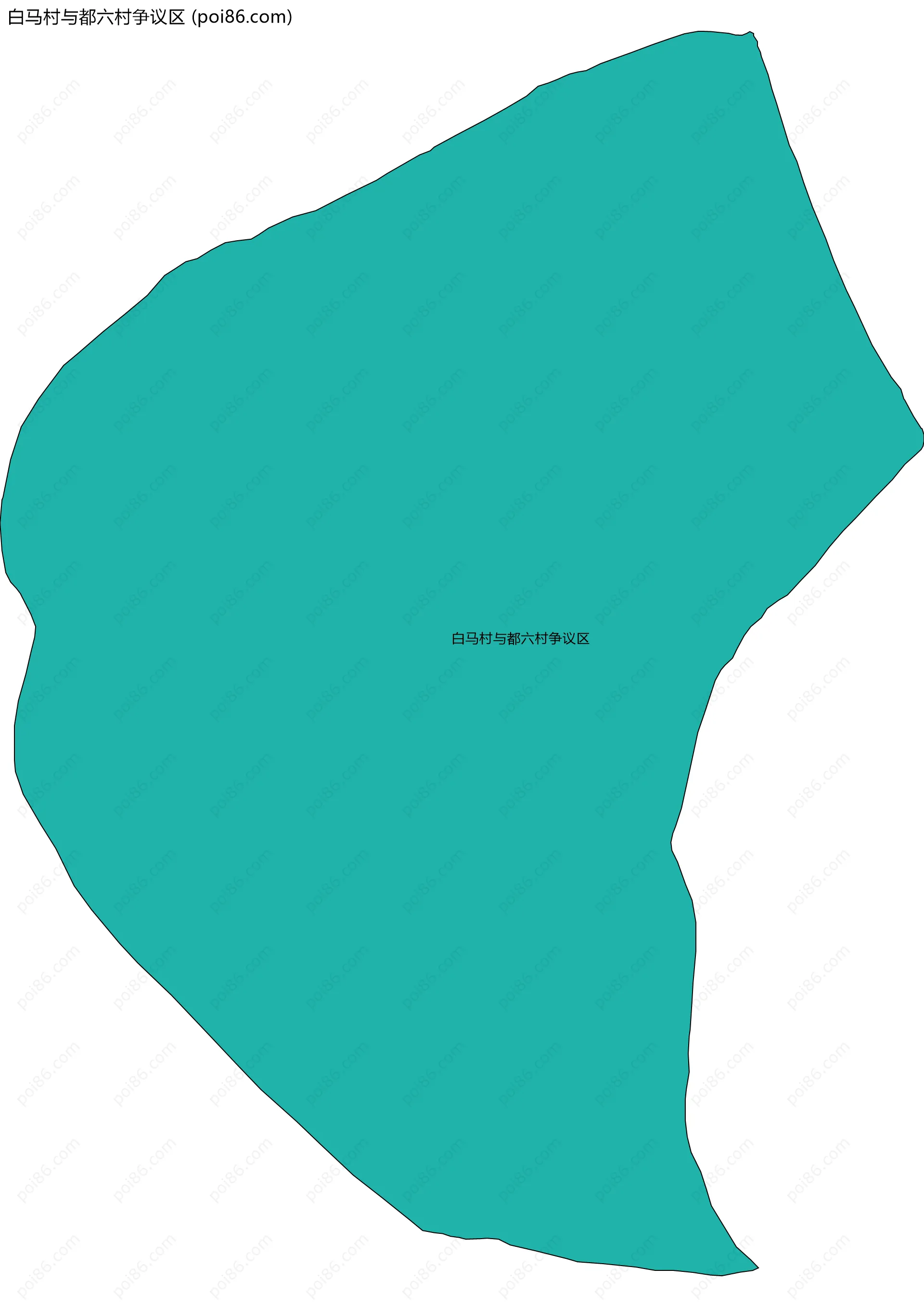 白马村与都六村争议区边界地图