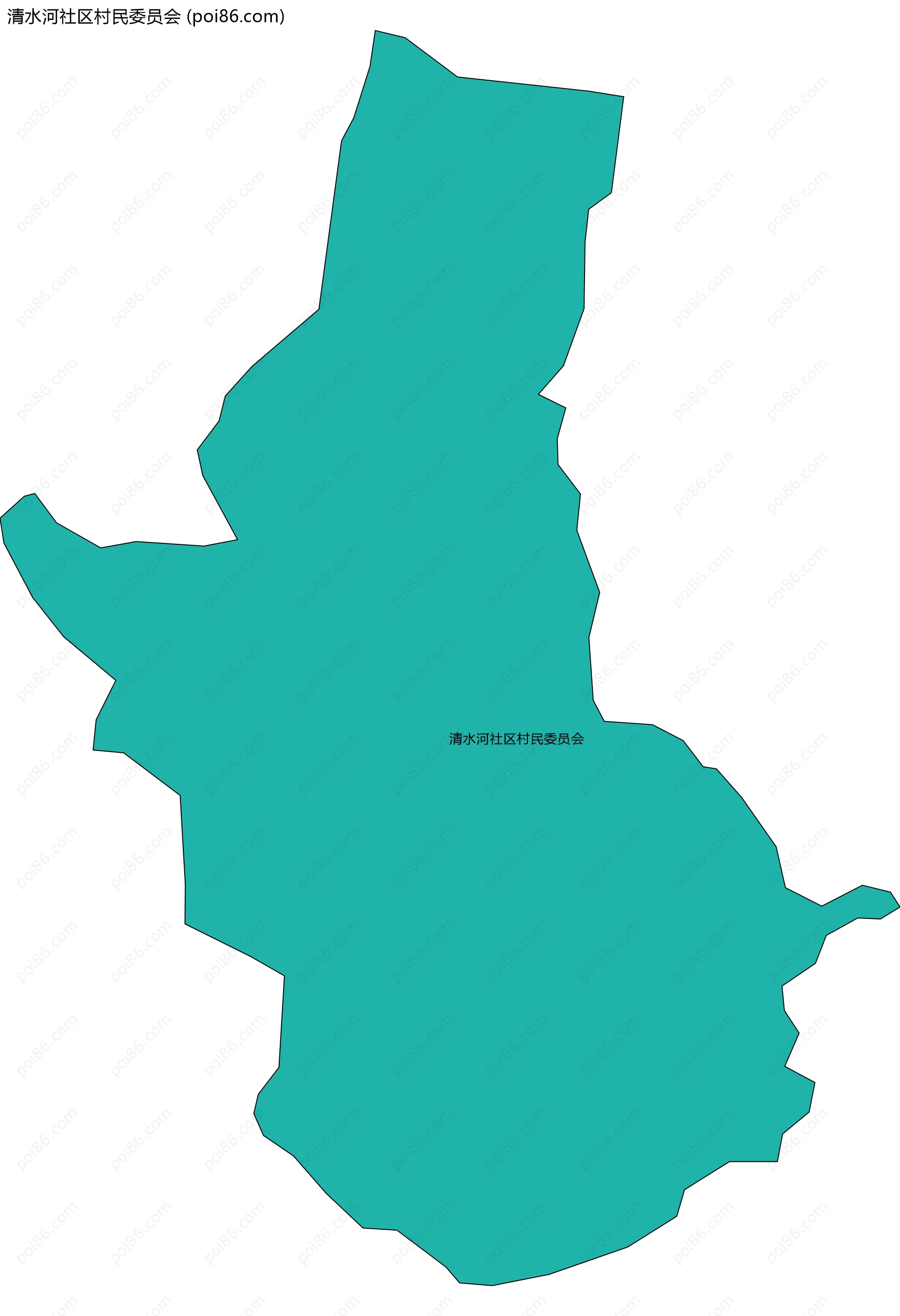 清水河社区村民委员会边界地图