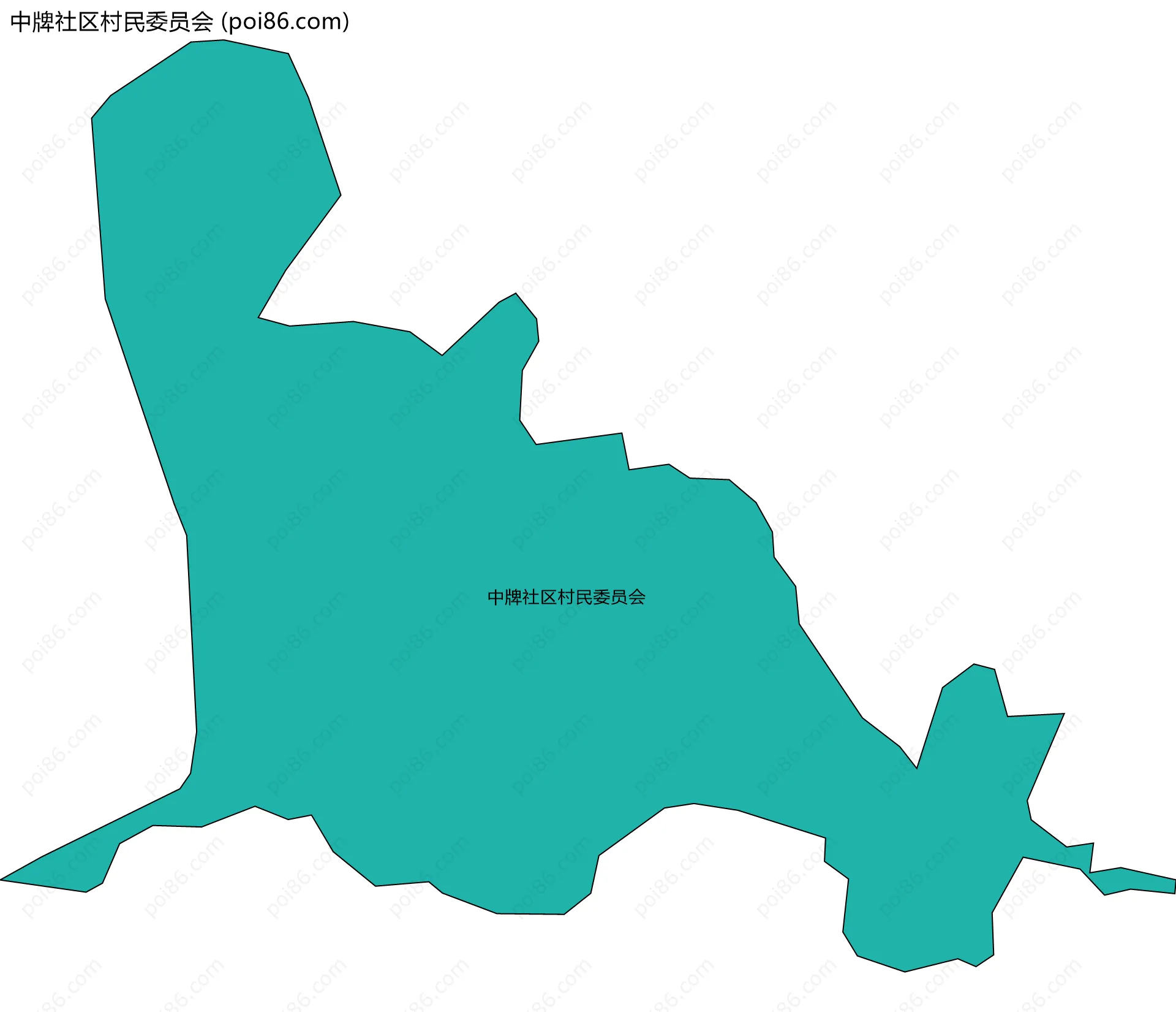 中牌社区村民委员会边界地图