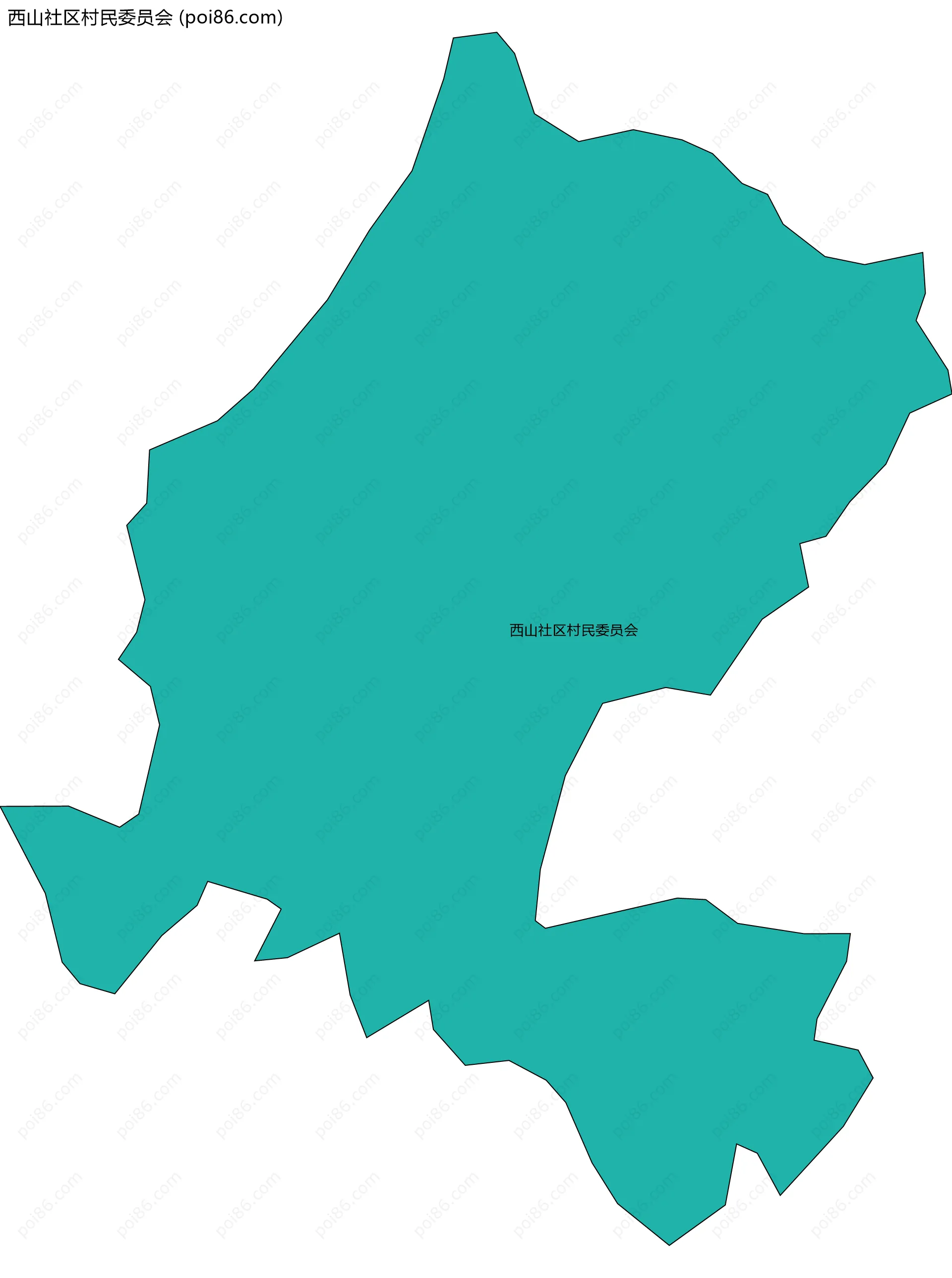 西山社区村民委员会边界地图