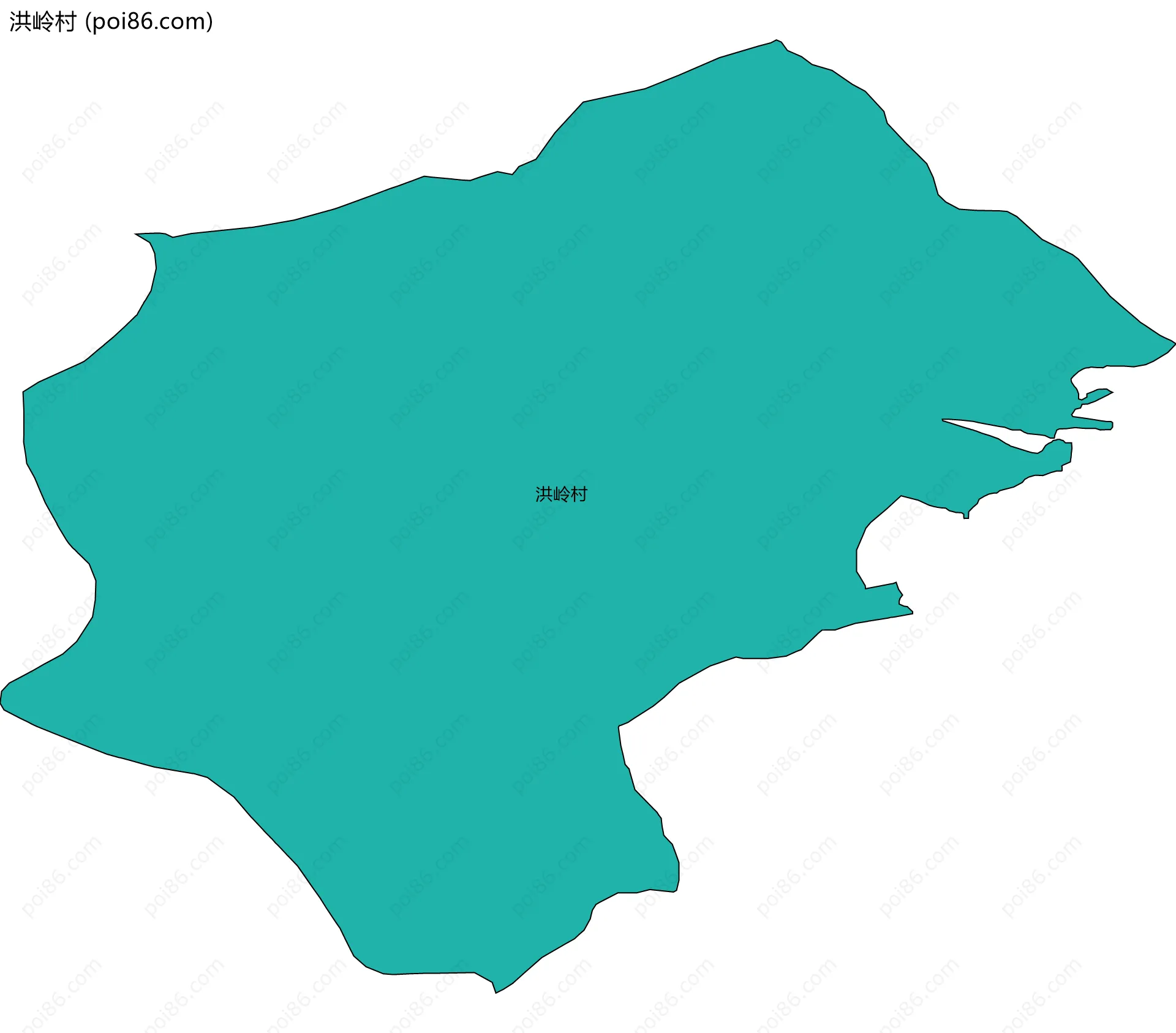 洪岭村边界地图