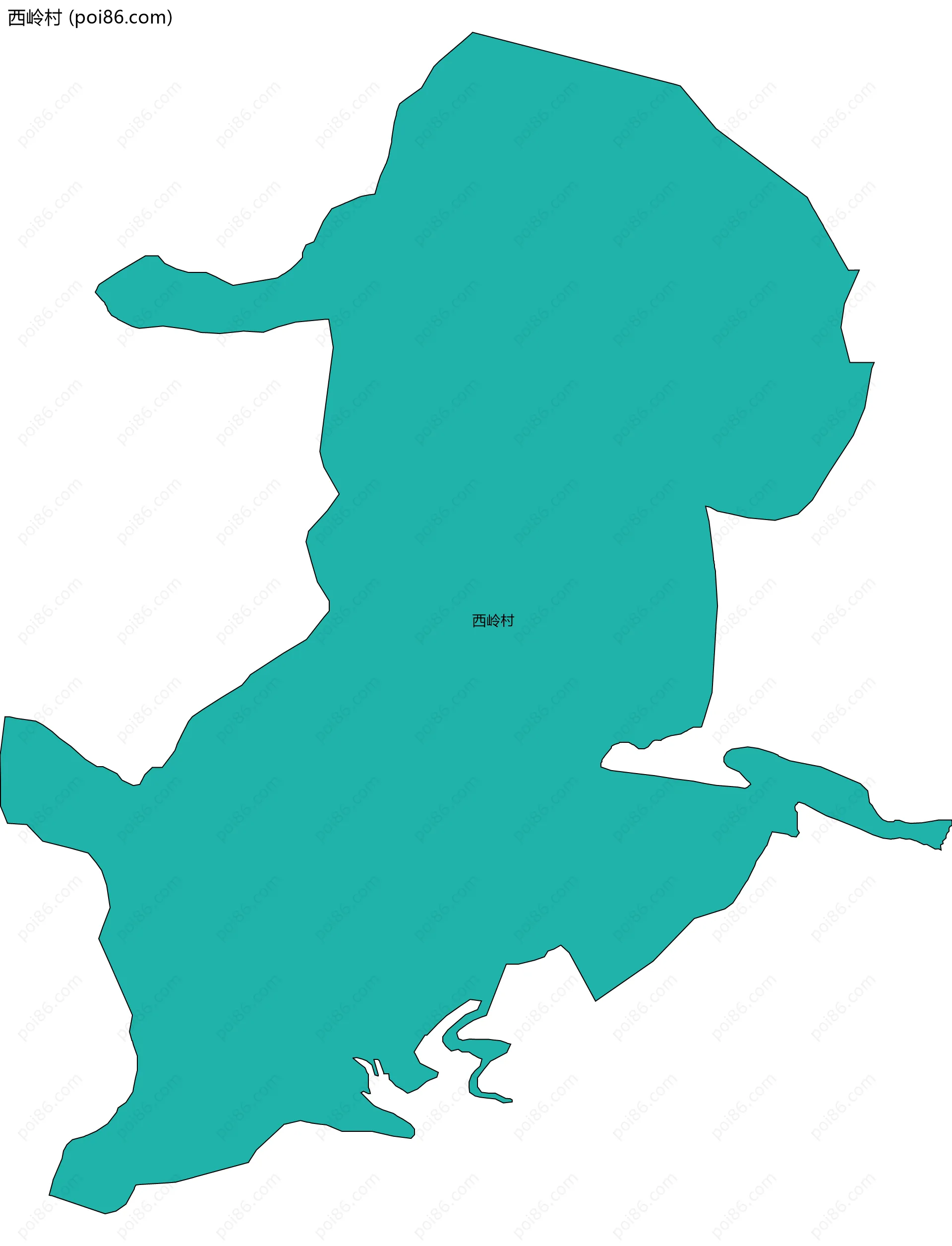 西岭村边界地图