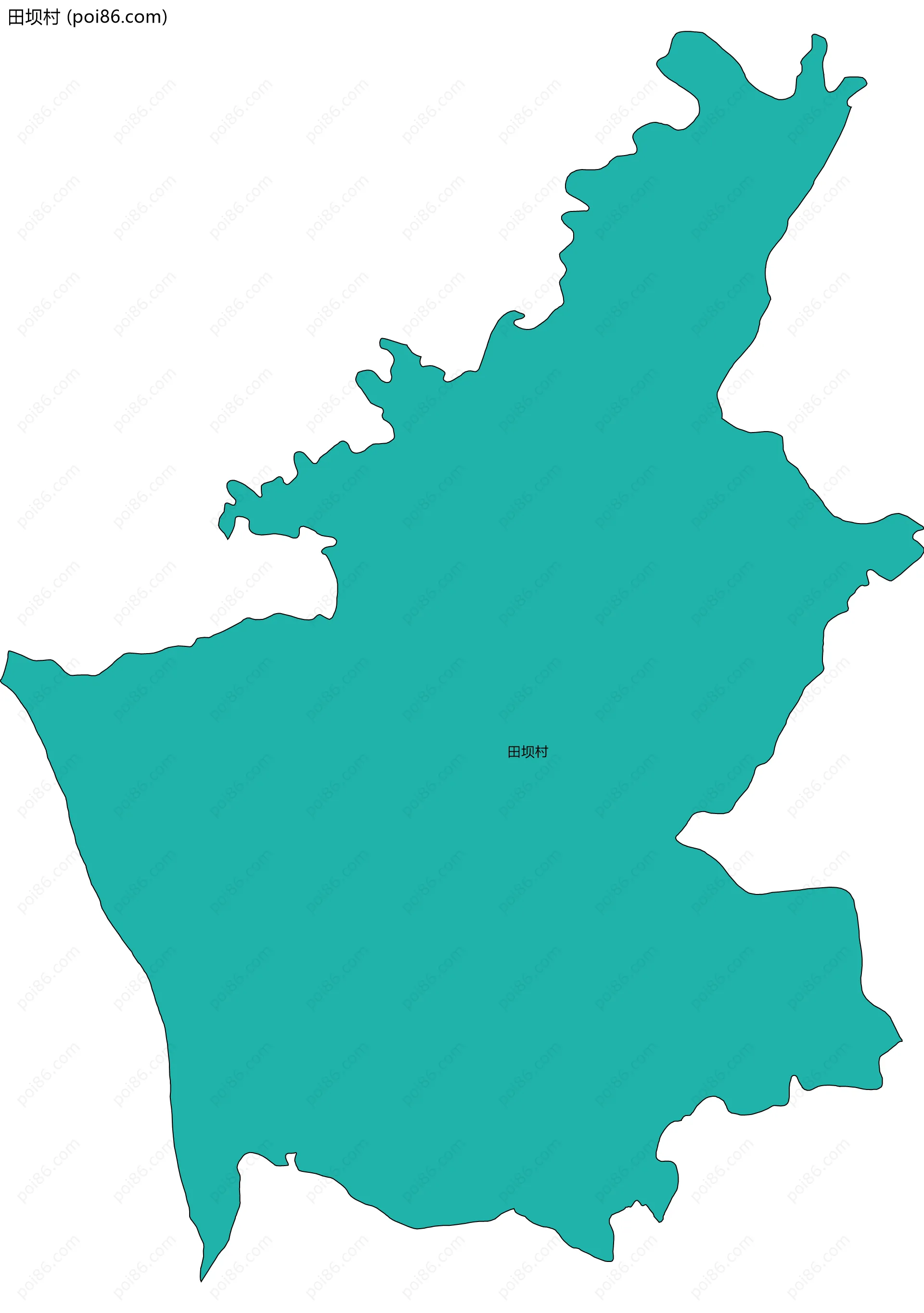 田坝村边界地图