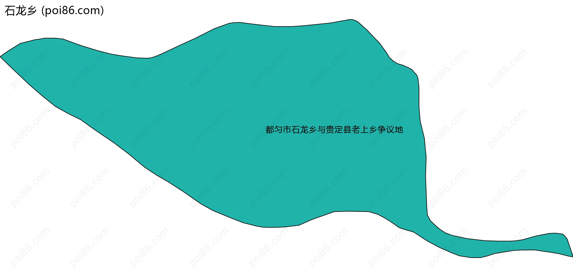 石龙乡边界地图(五级行政区划)