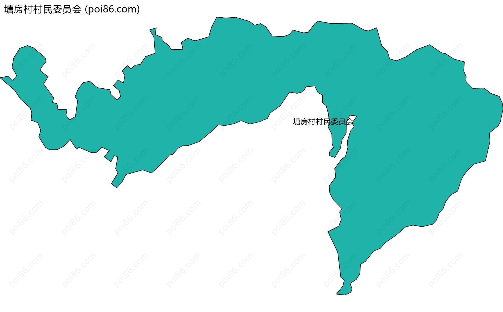 塘房村村民委员会边界地图