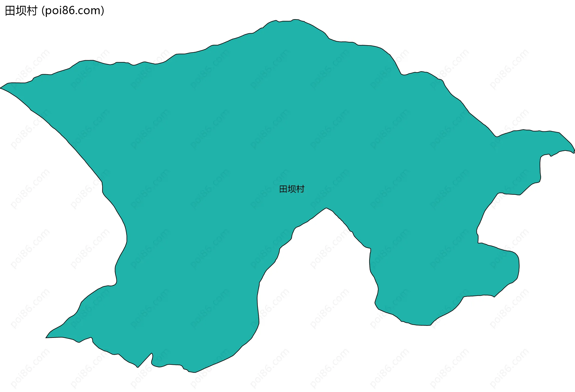 田坝村边界地图
