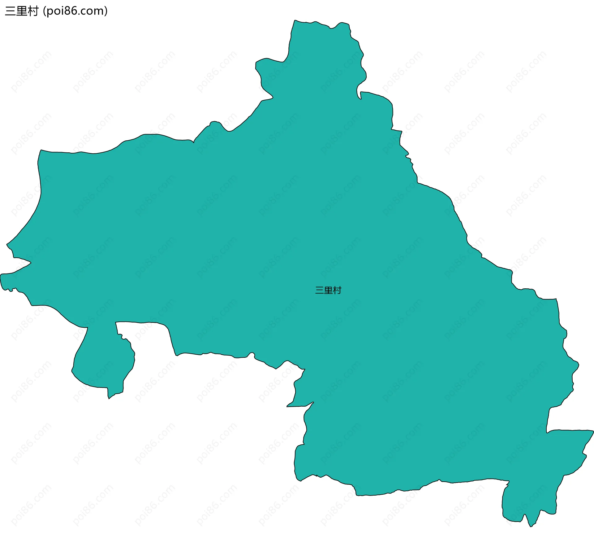 三里村边界地图