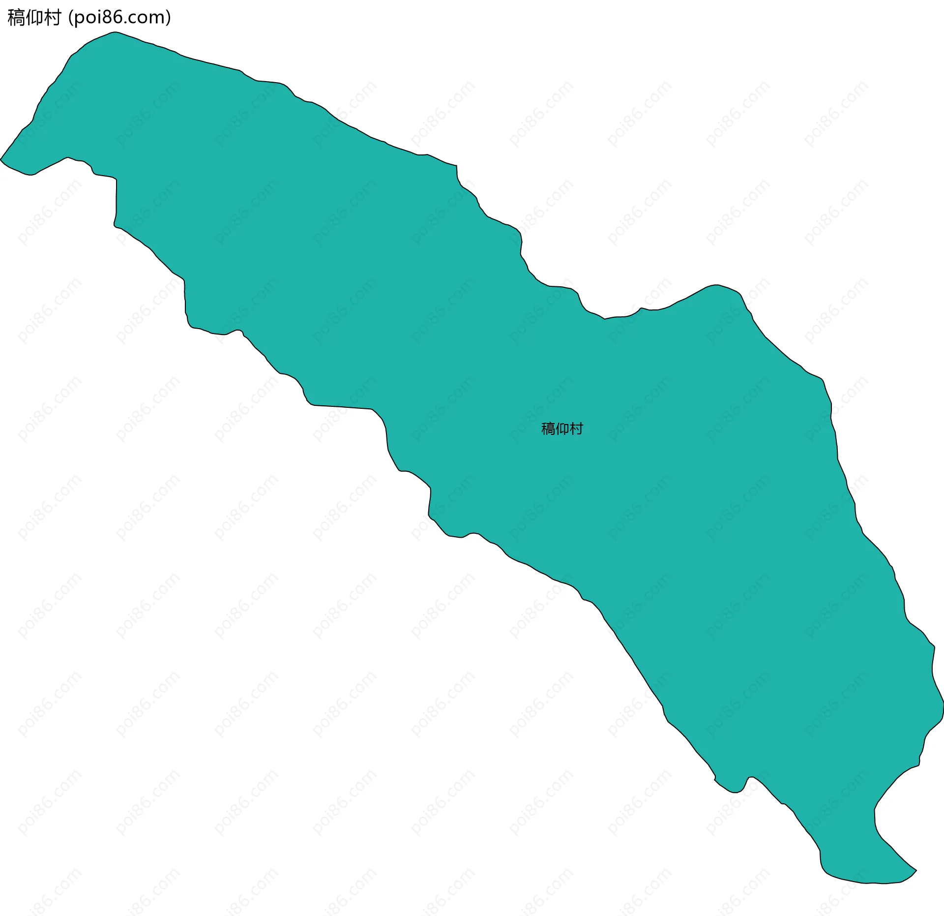 稿仰村边界地图