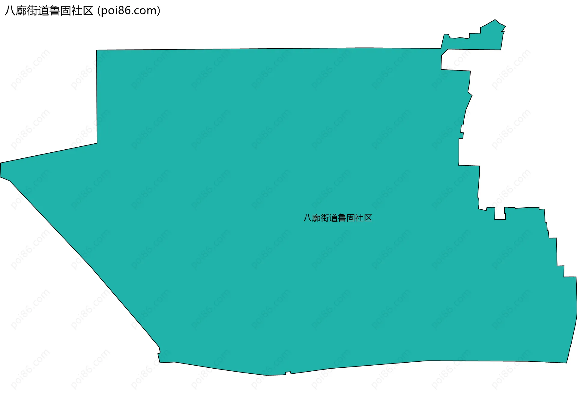 八廓街道鲁固社区边界地图