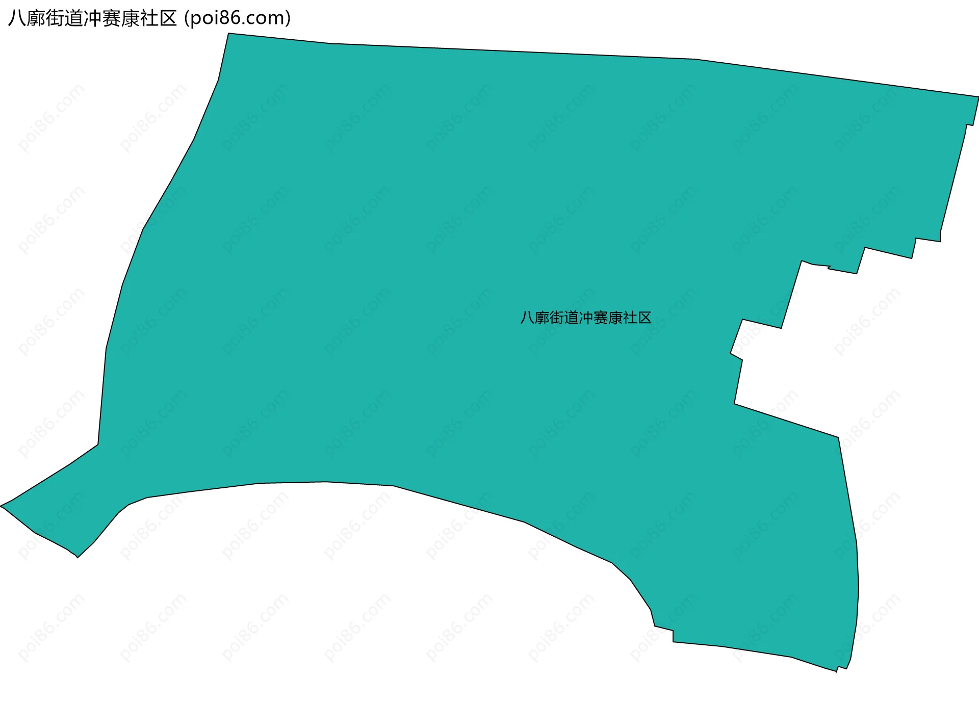 八廓街道冲赛康社区边界地图