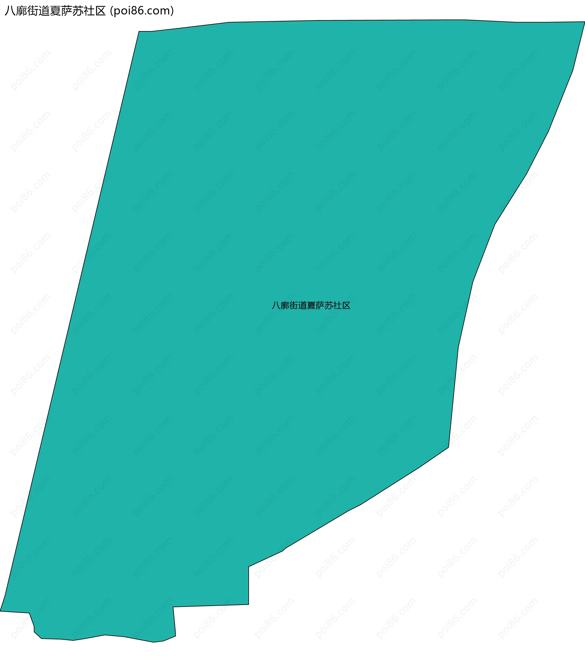 八廓街道夏萨苏社区边界地图