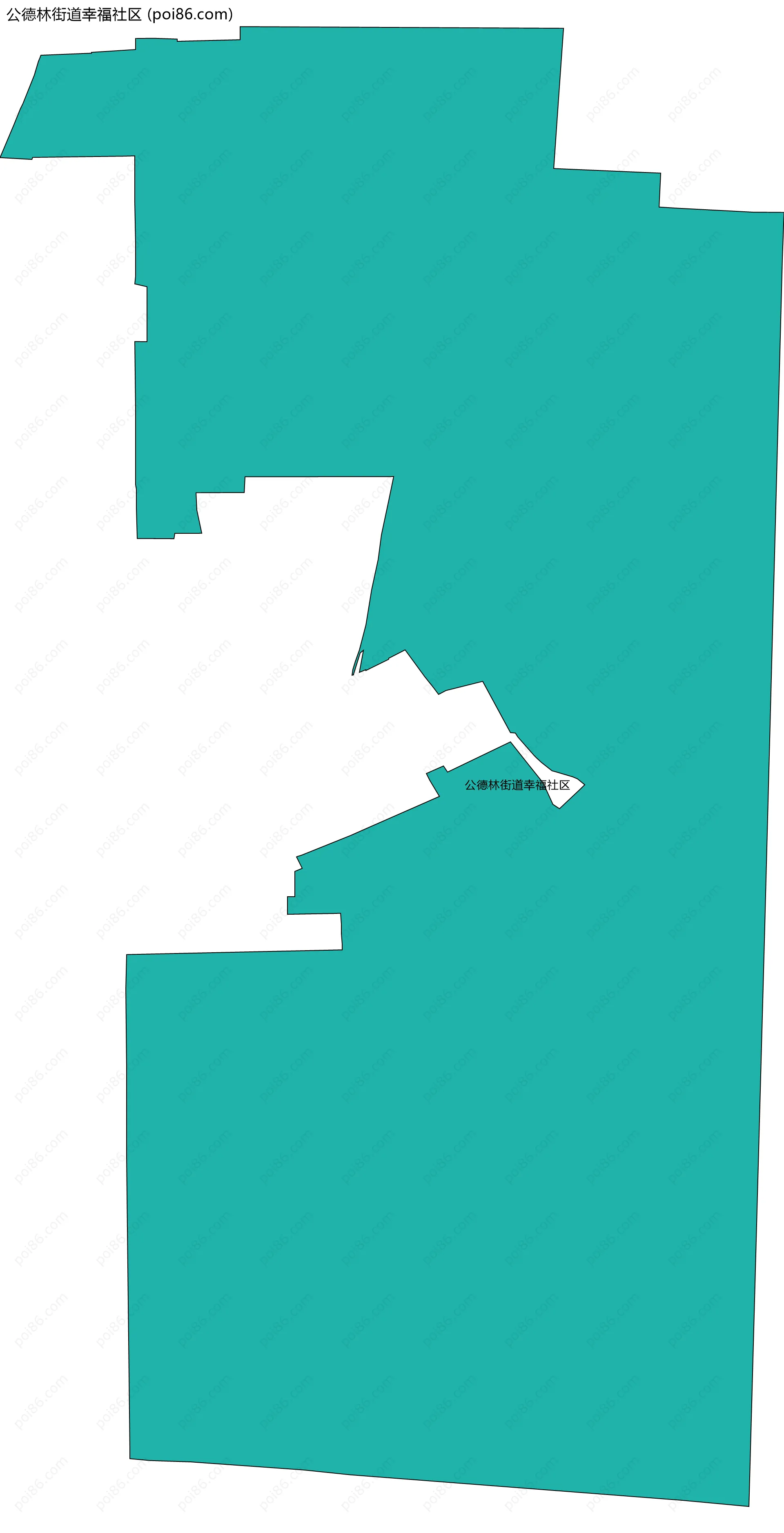 公德林街道幸福社区边界地图