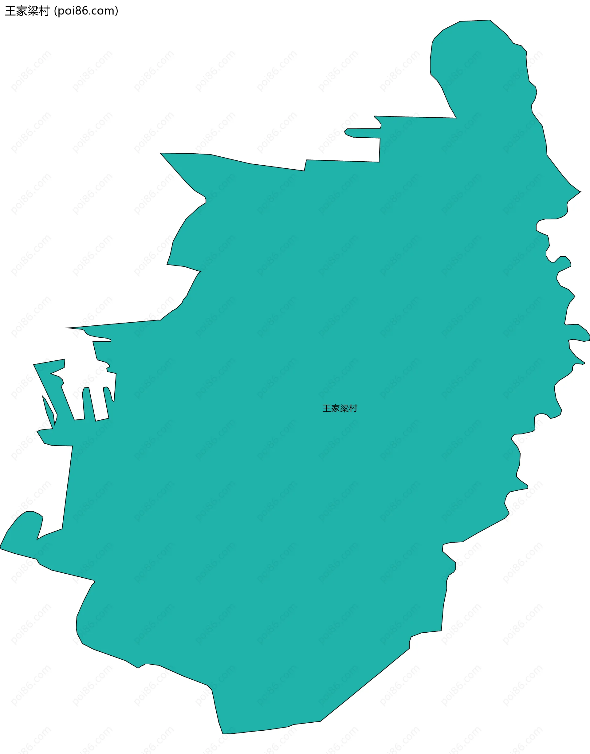 王家梁村边界地图