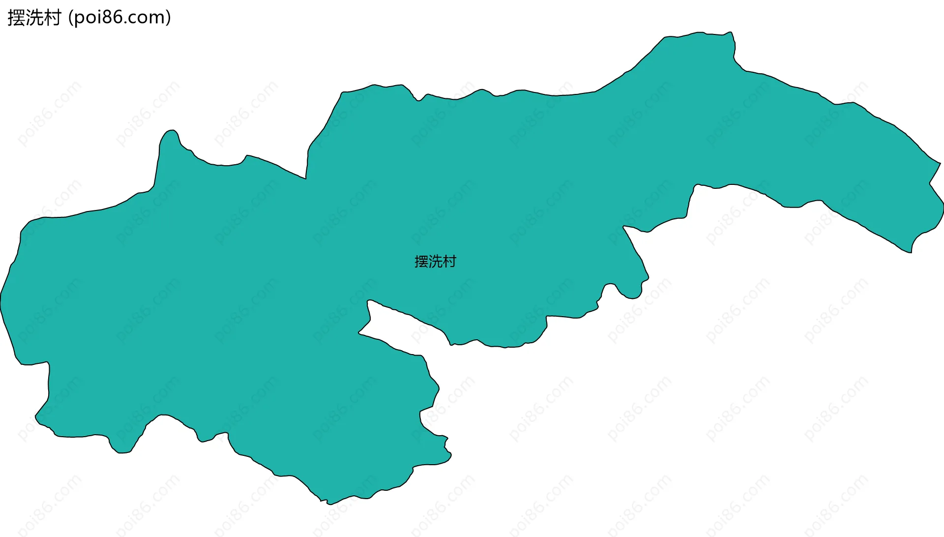 摆洗村边界地图