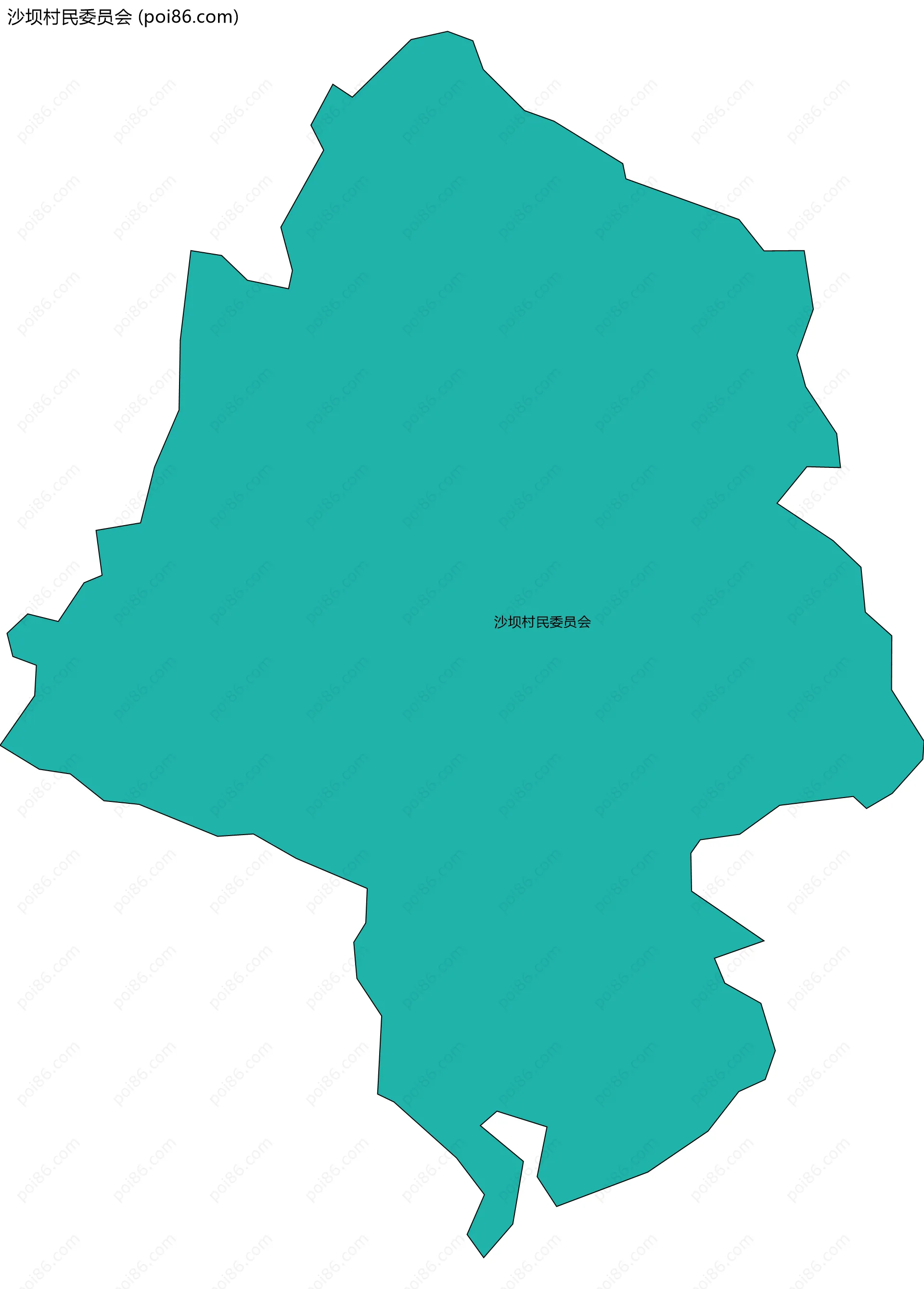 沙坝村民委员会边界地图