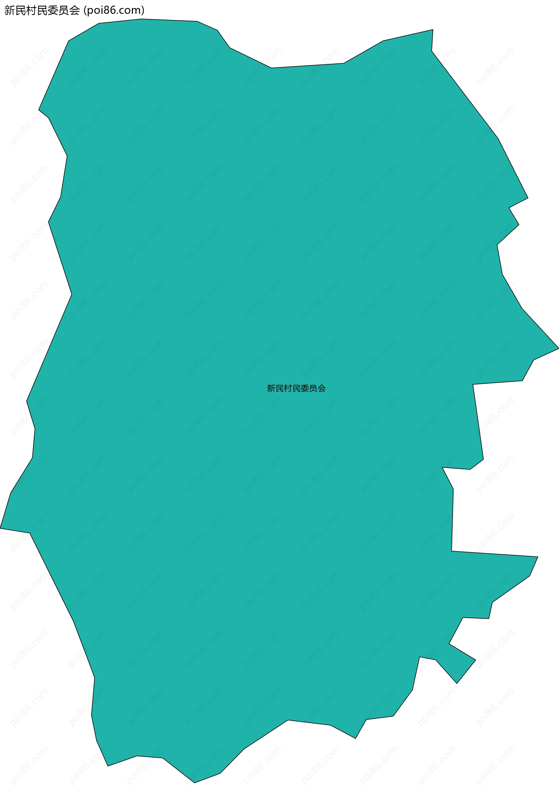 新民村民委员会边界地图