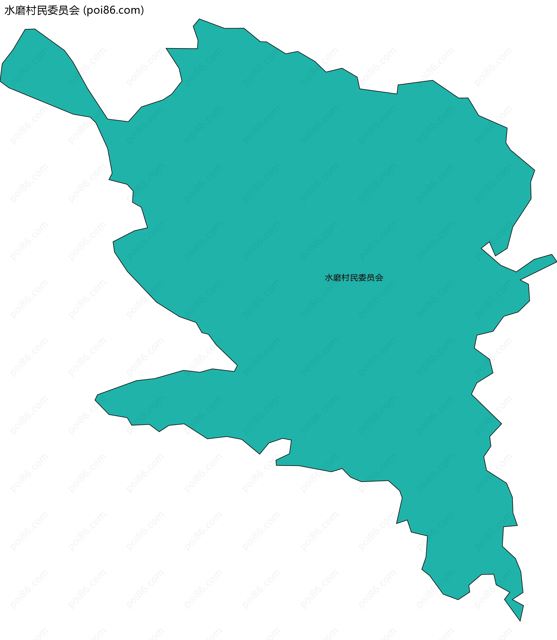 水磨村民委员会边界地图