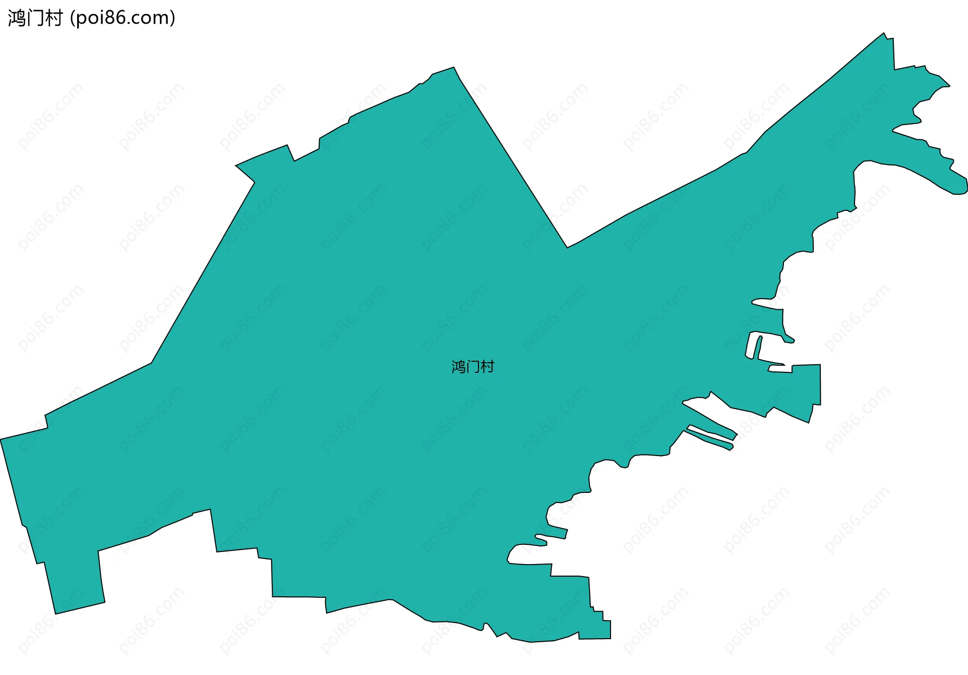 鸿门村边界地图