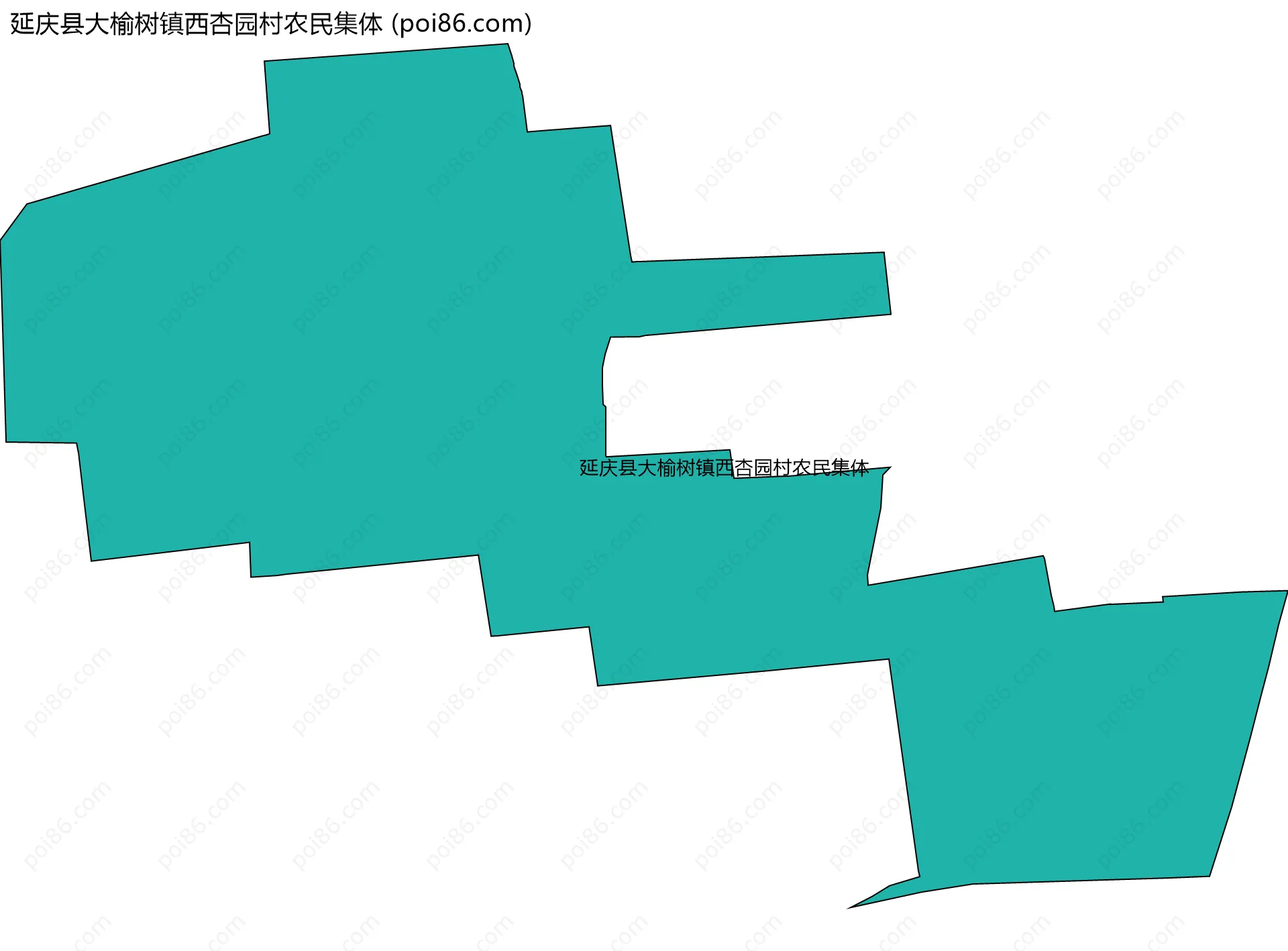 延庆县大榆树镇西杏园村农民集体边界地图