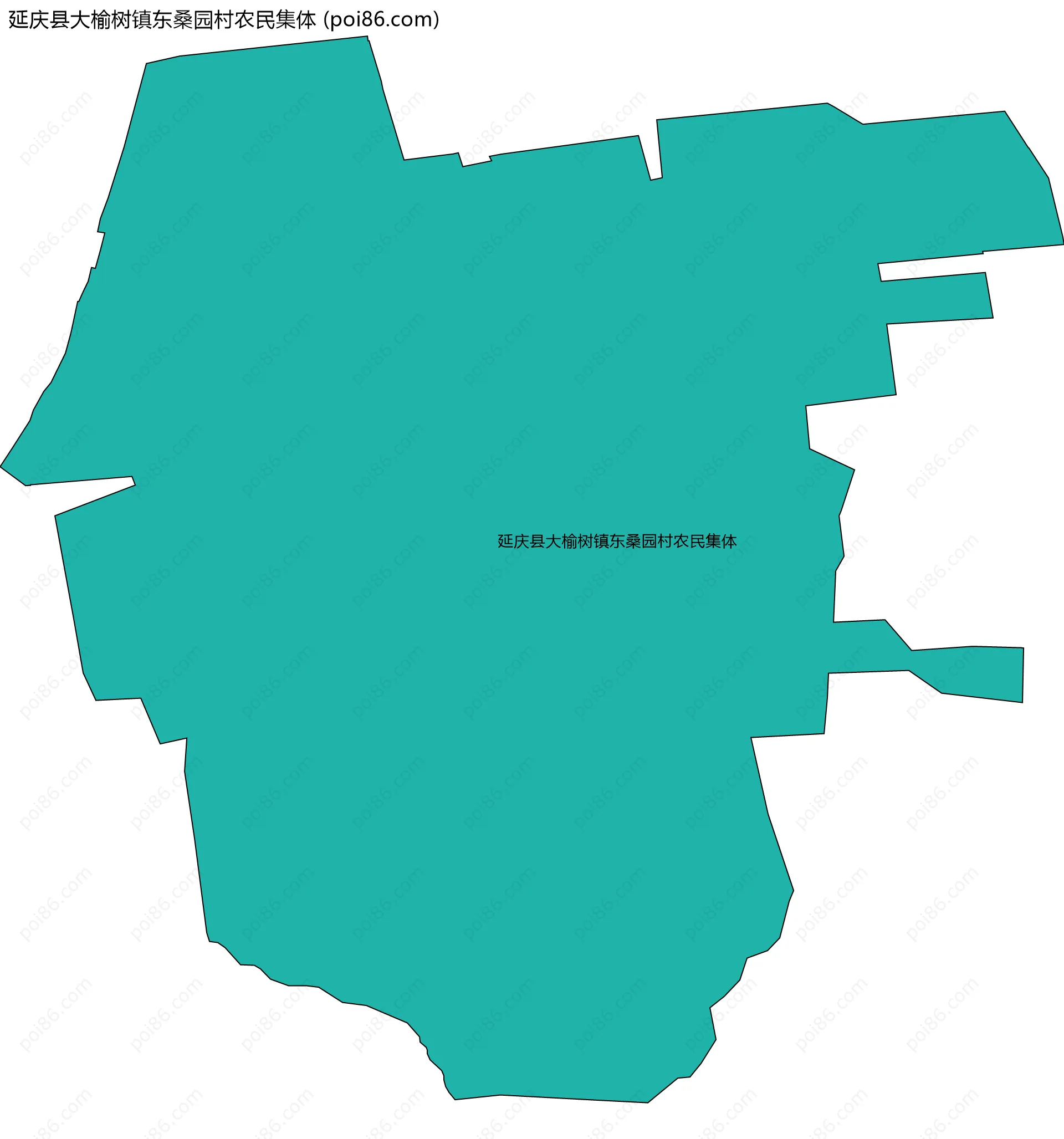 延庆县大榆树镇东桑园村农民集体边界地图