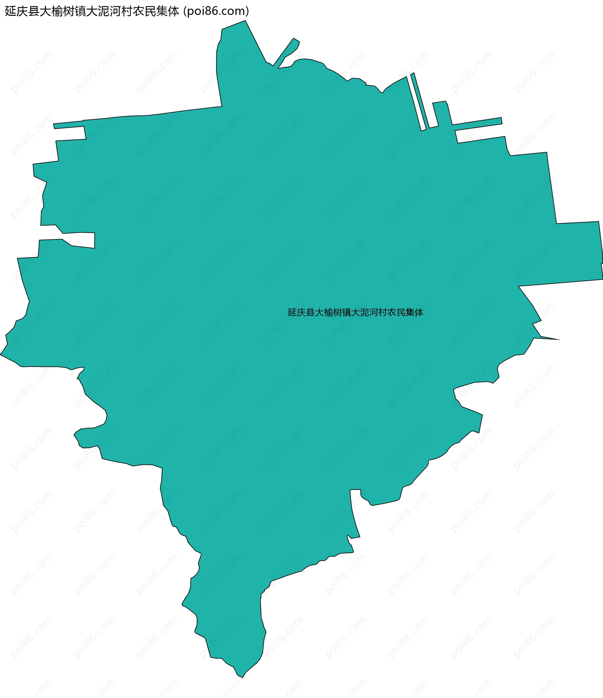 延庆县大榆树镇大泥河村农民集体边界地图