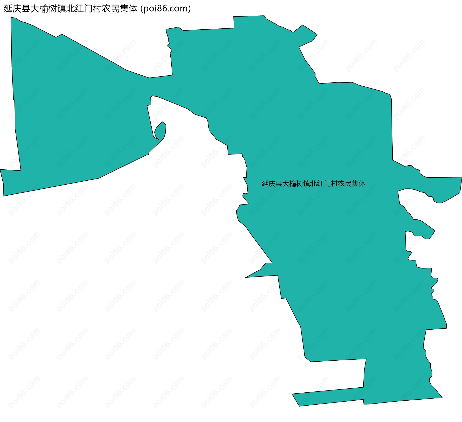 延庆县大榆树镇北红门村农民集体边界地图