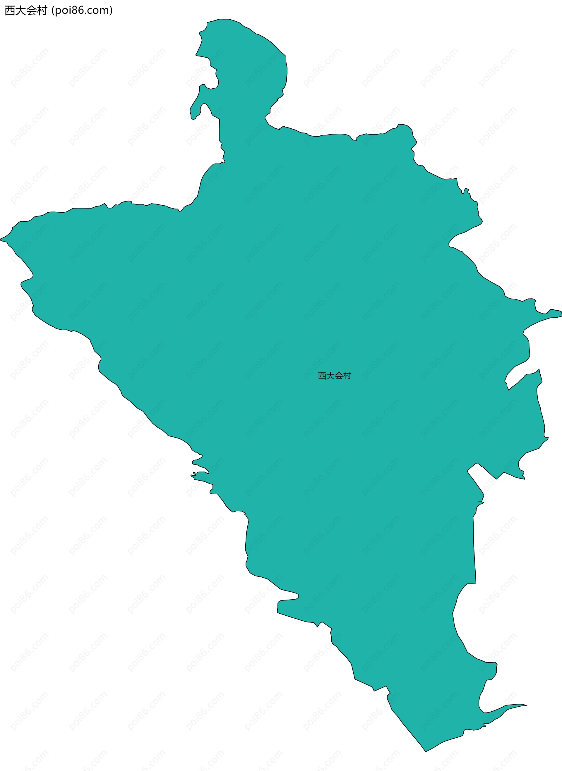 西大会村边界地图