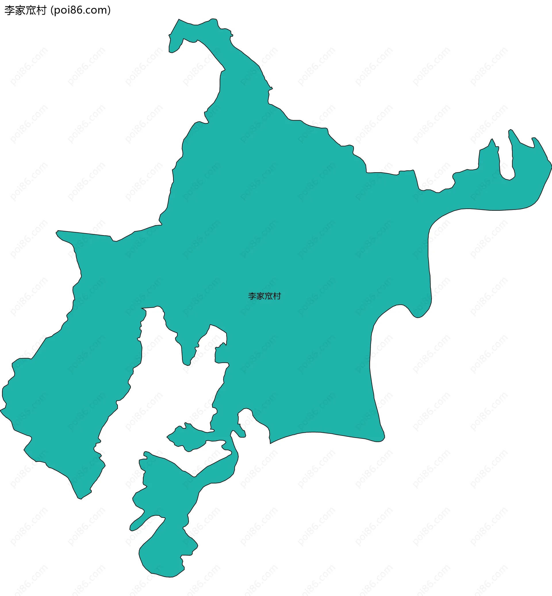 李家窊村边界地图