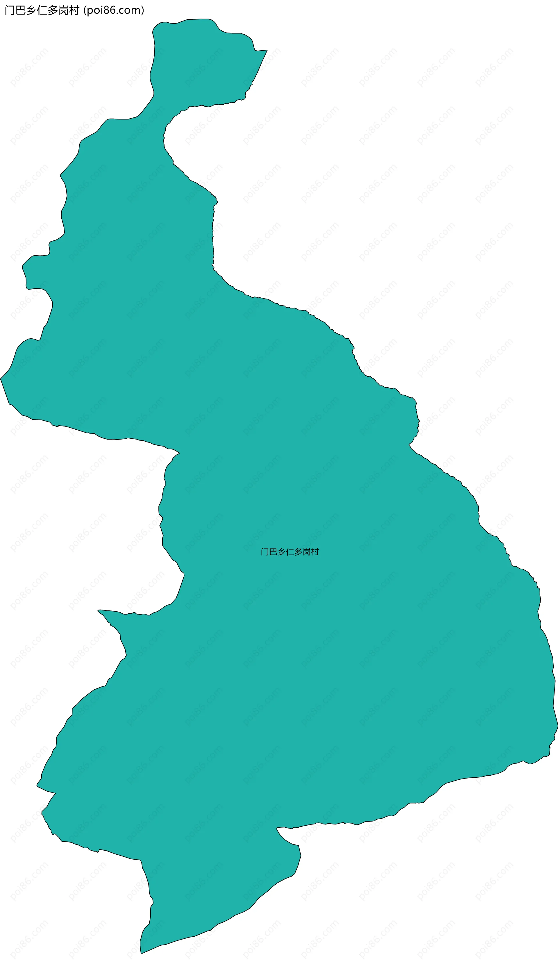 门巴乡仁多岗村边界地图