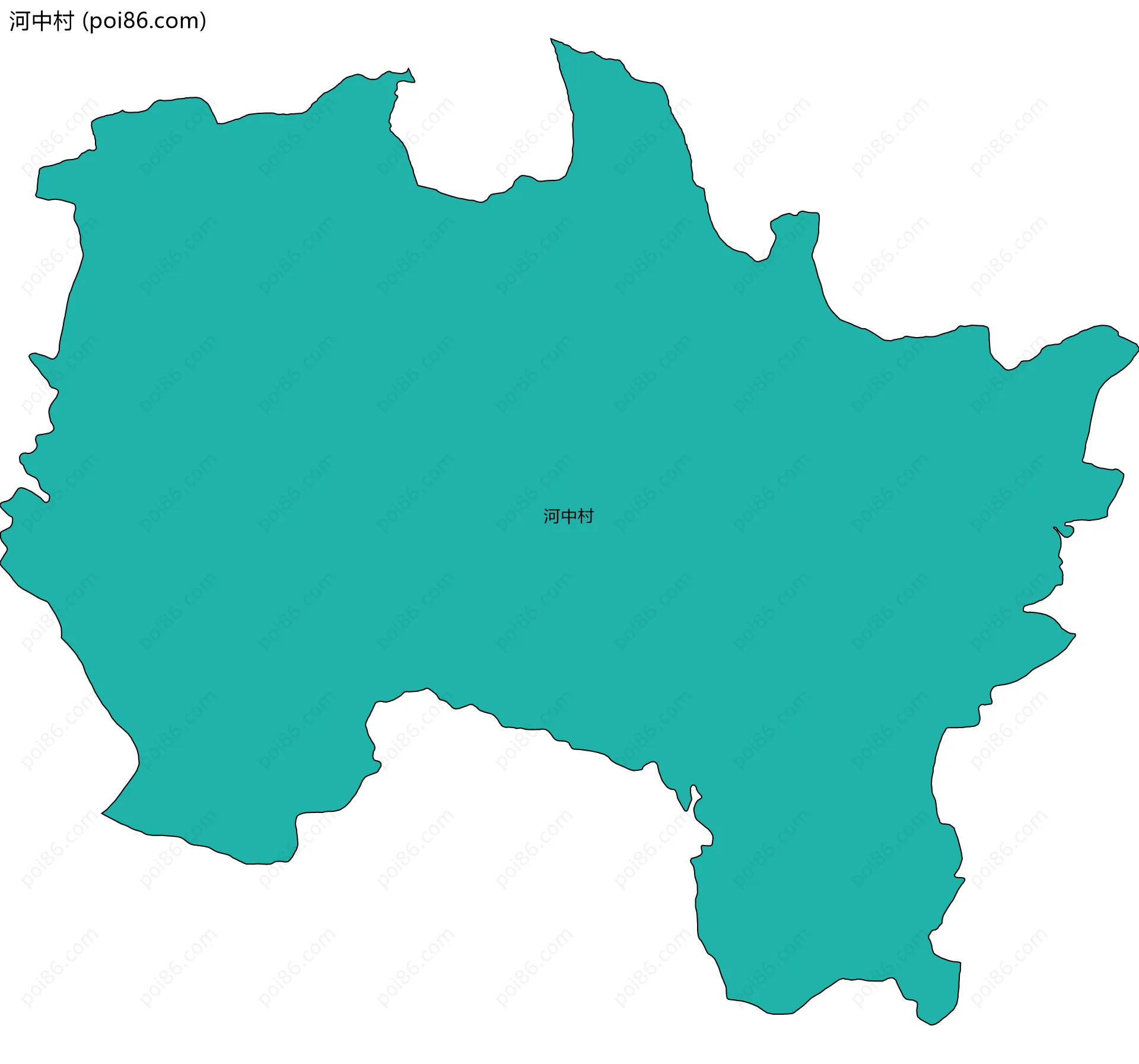 河中村边界地图