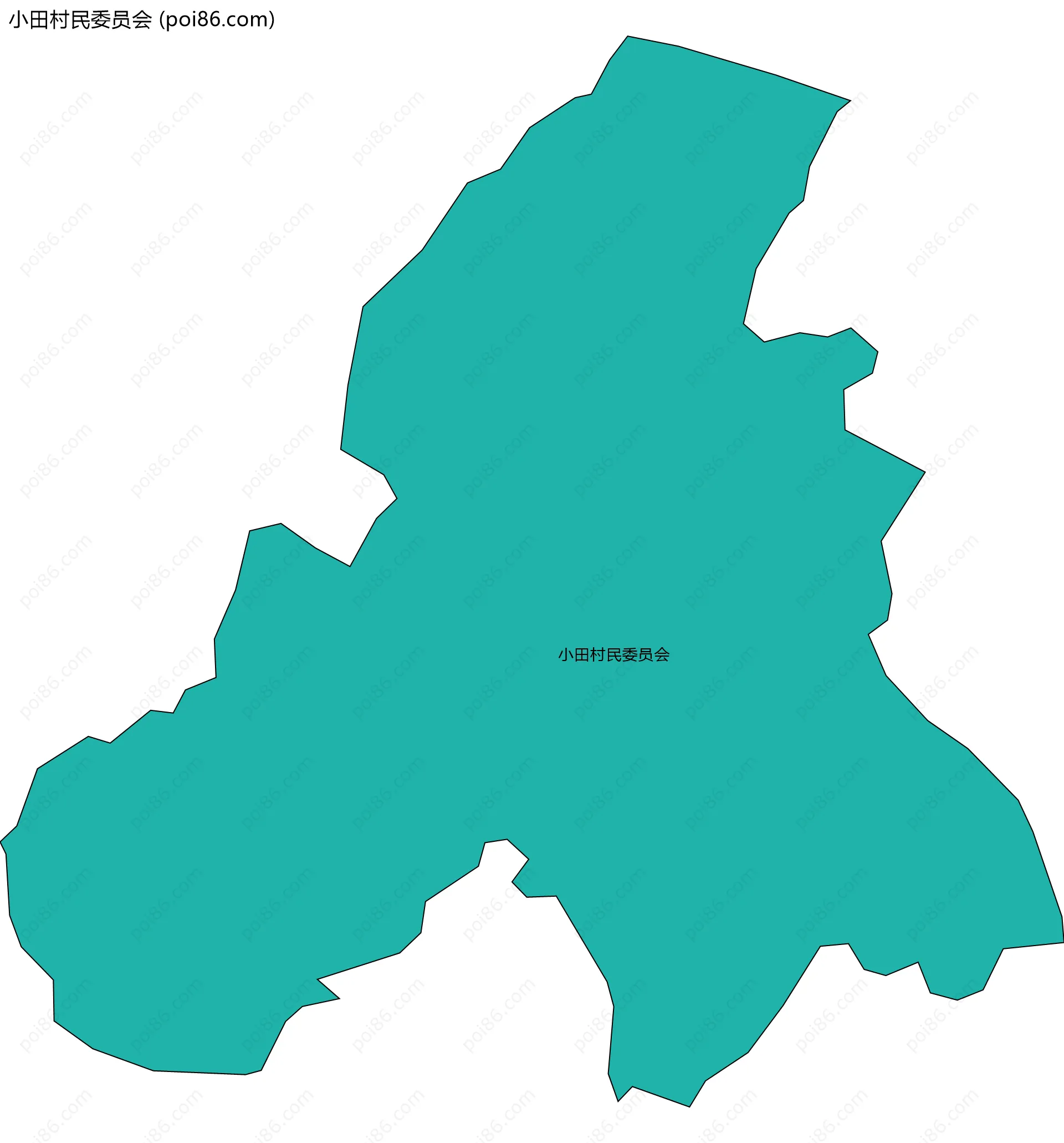 小田村民委员会边界地图