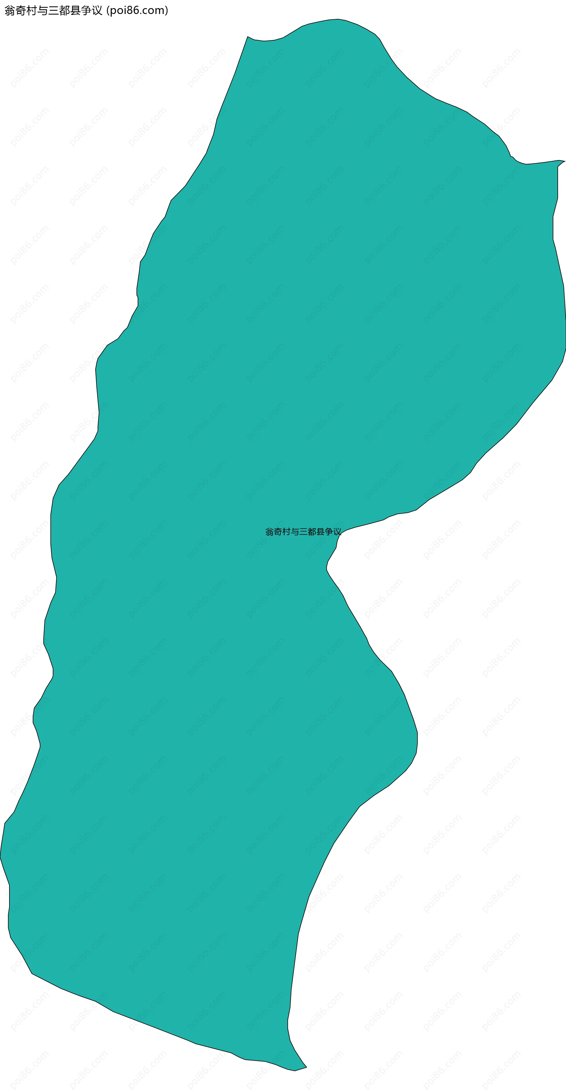 翁奇村与三都县争议边界地图