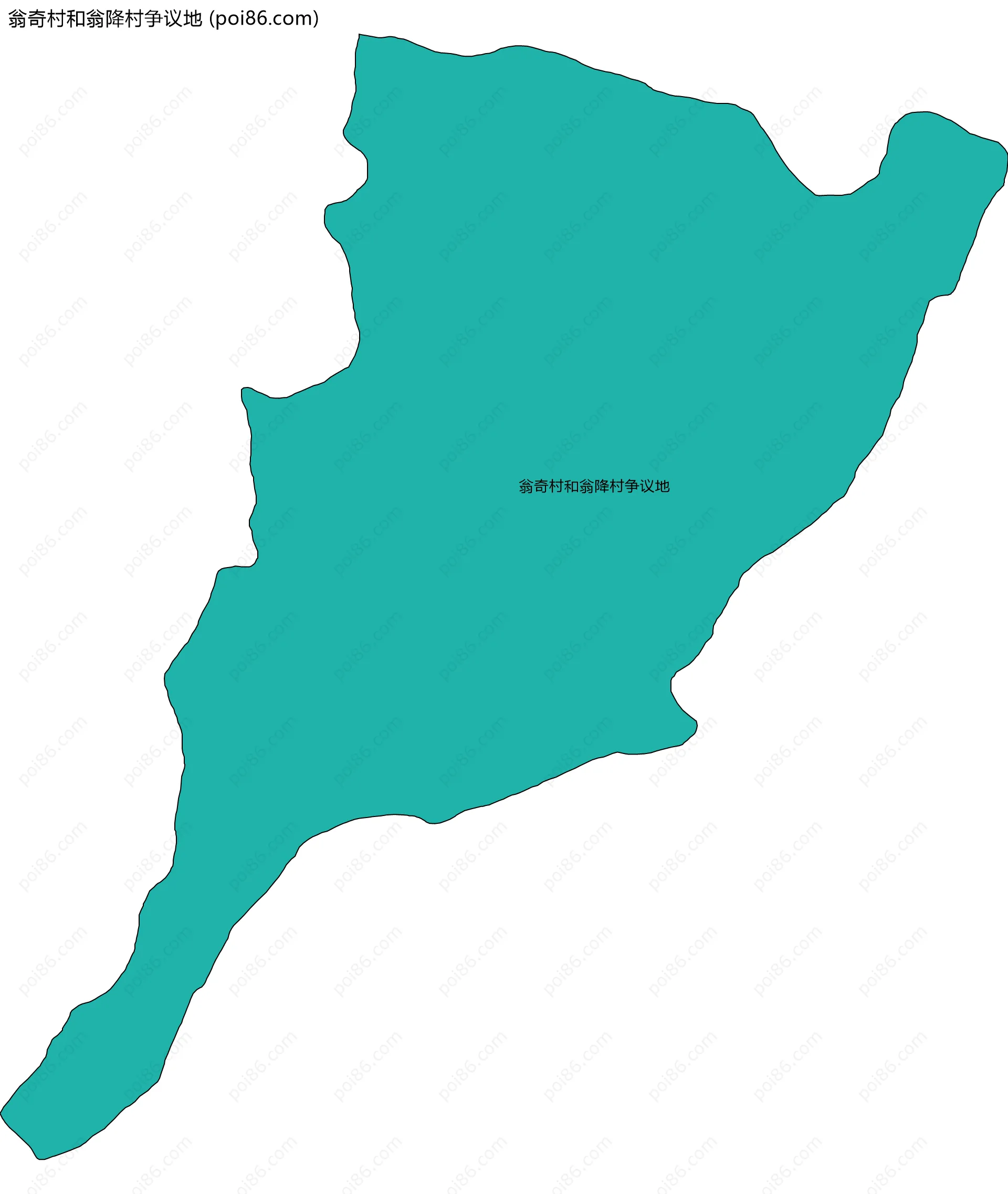 翁奇村和翁降村争议地边界地图