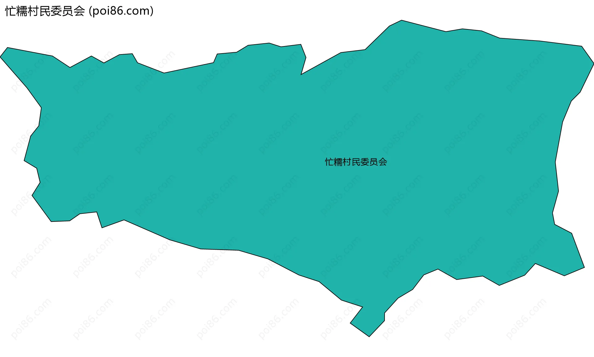 忙糯村民委员会边界地图