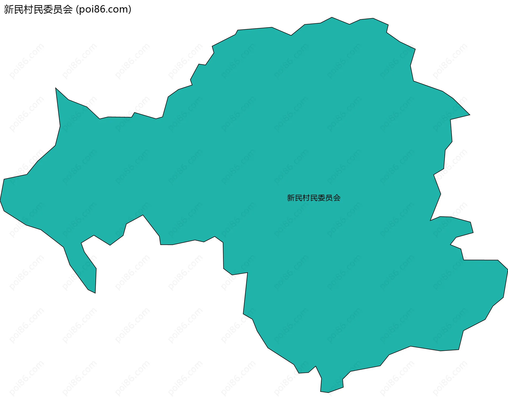 新民村民委员会边界地图
