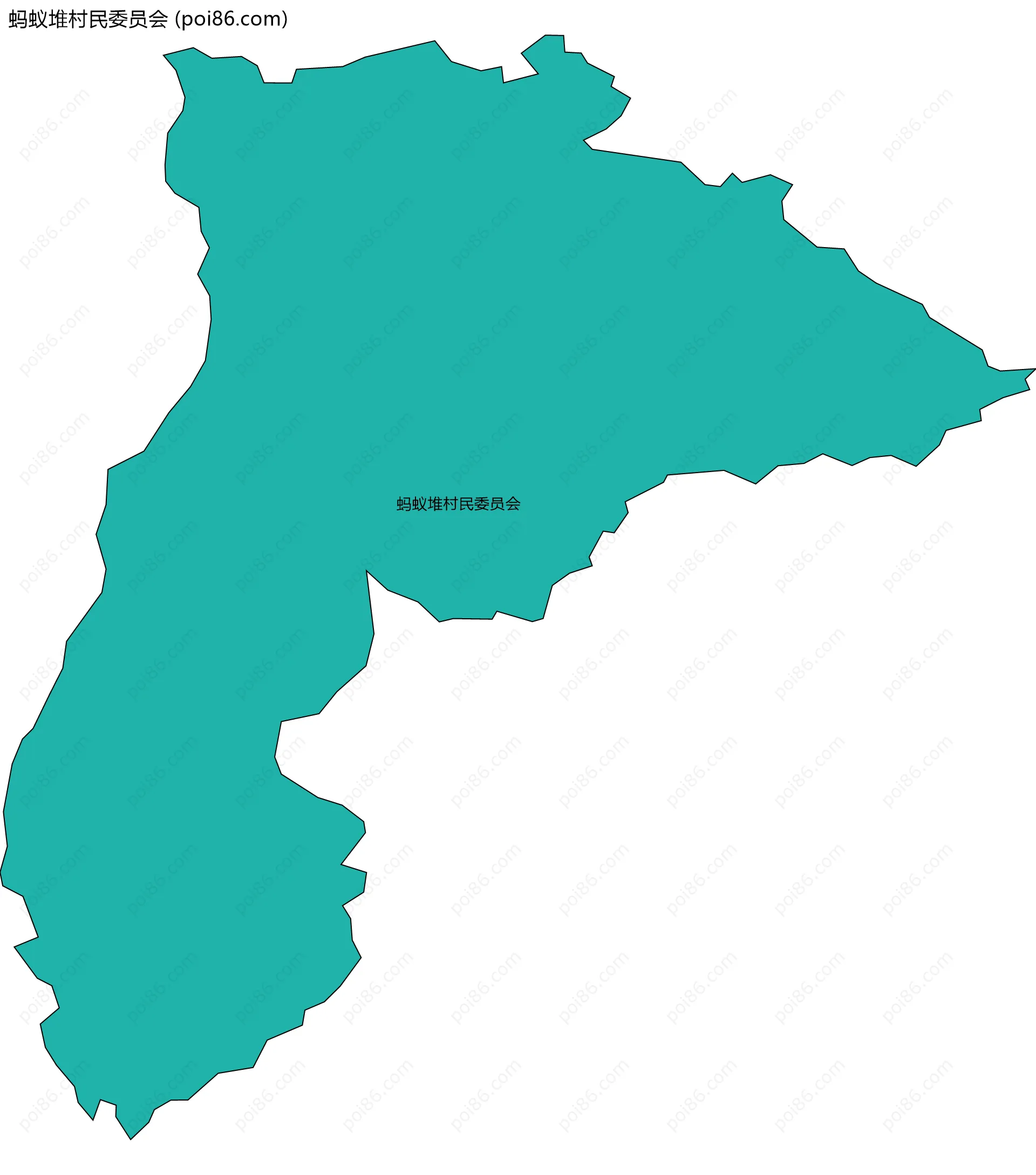 蚂蚁堆村民委员会边界地图