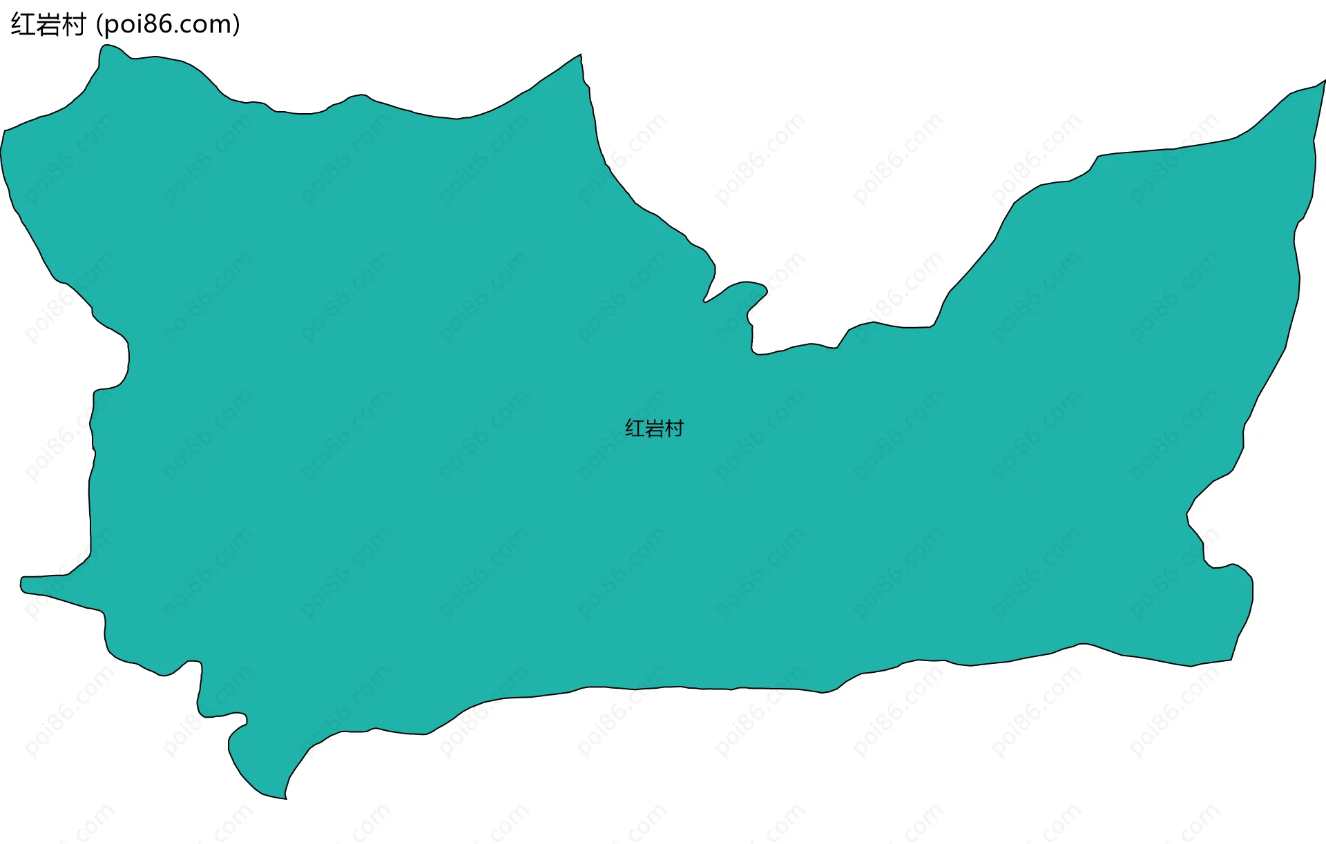 红岩村边界地图