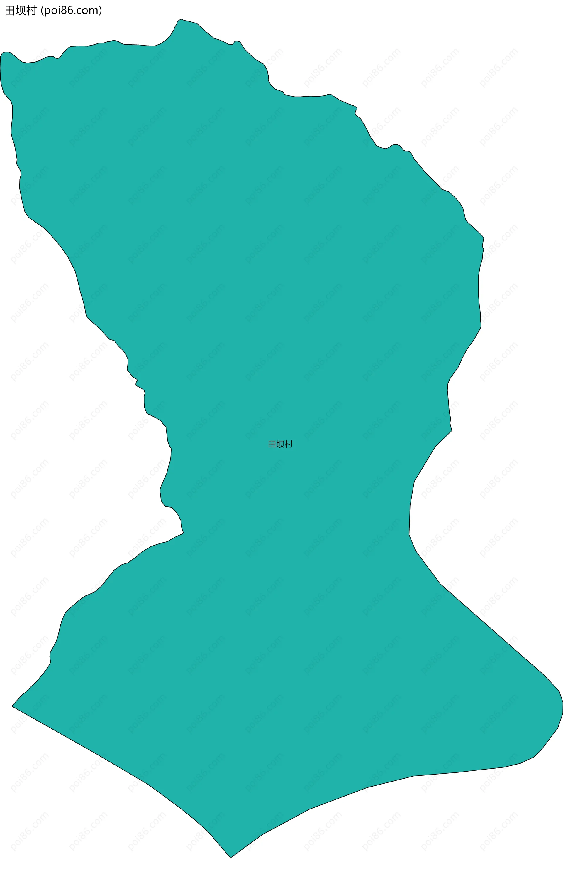 田坝村边界地图