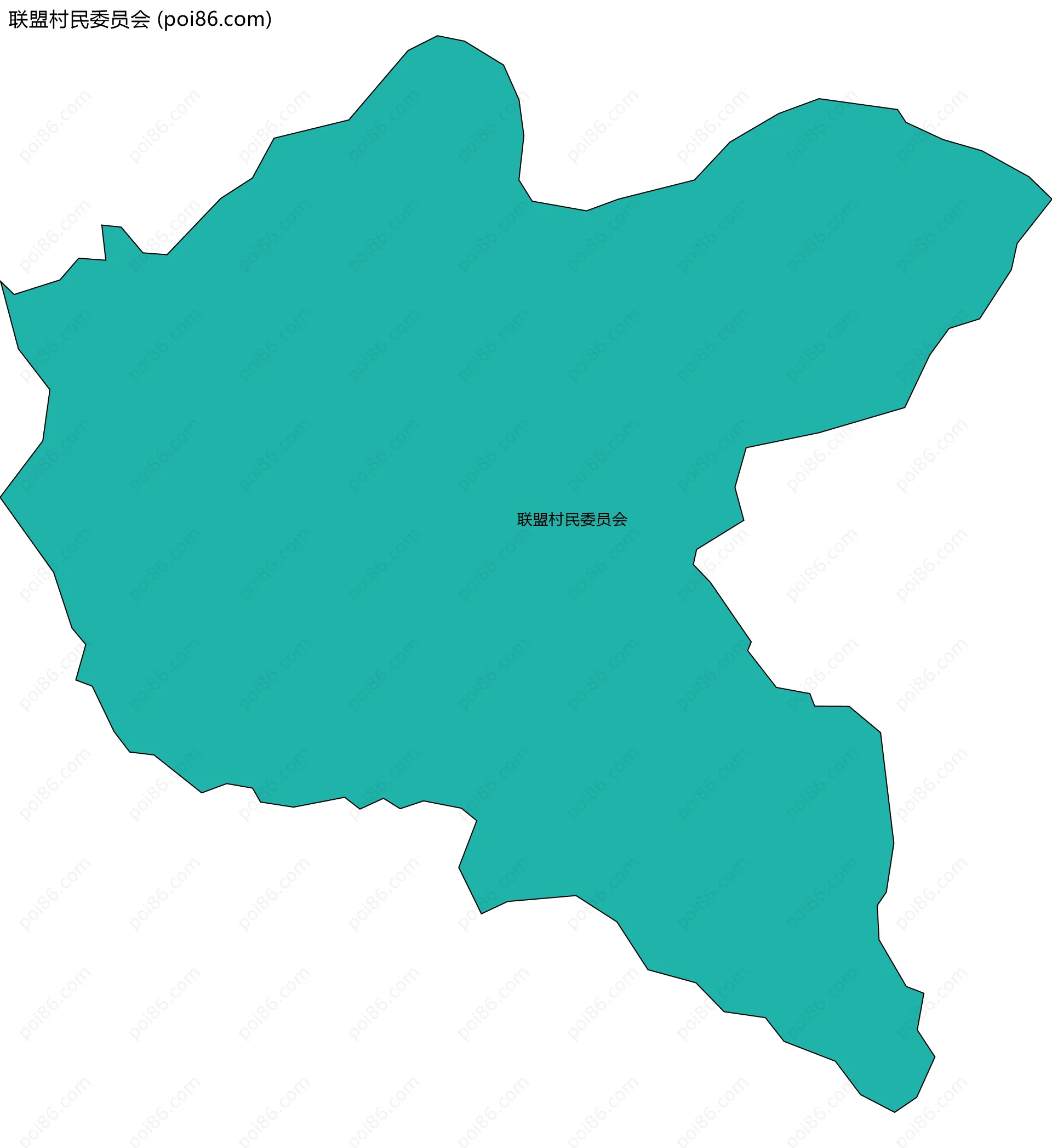 联盟村民委员会边界地图