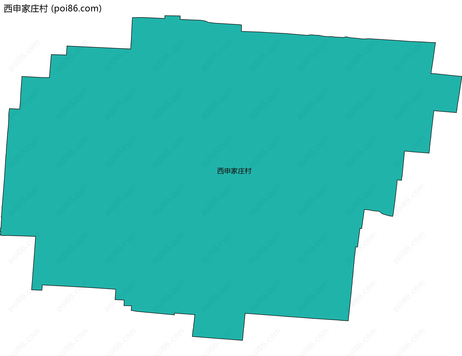 西申家庄村边界地图