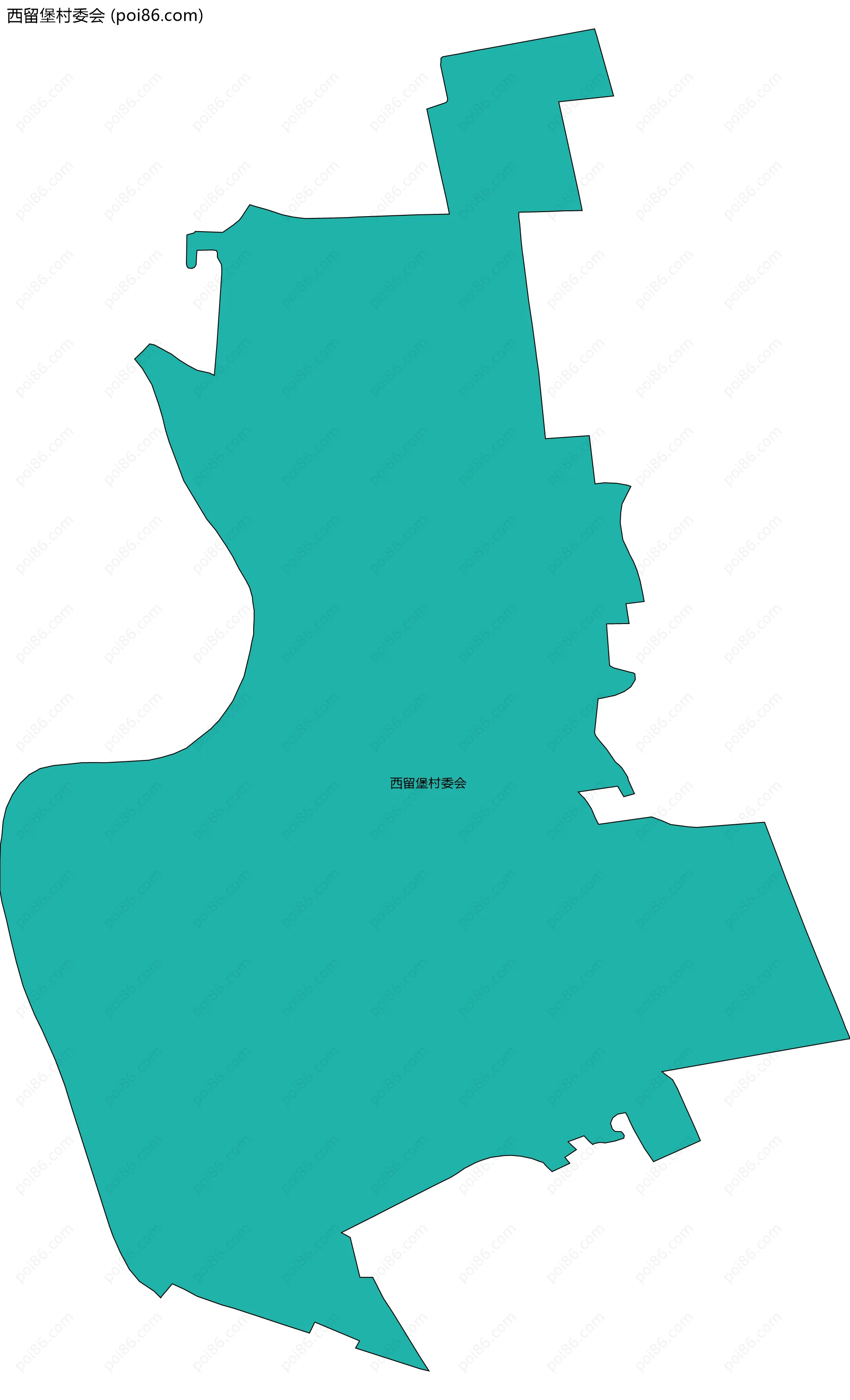 西留堡村委会边界地图