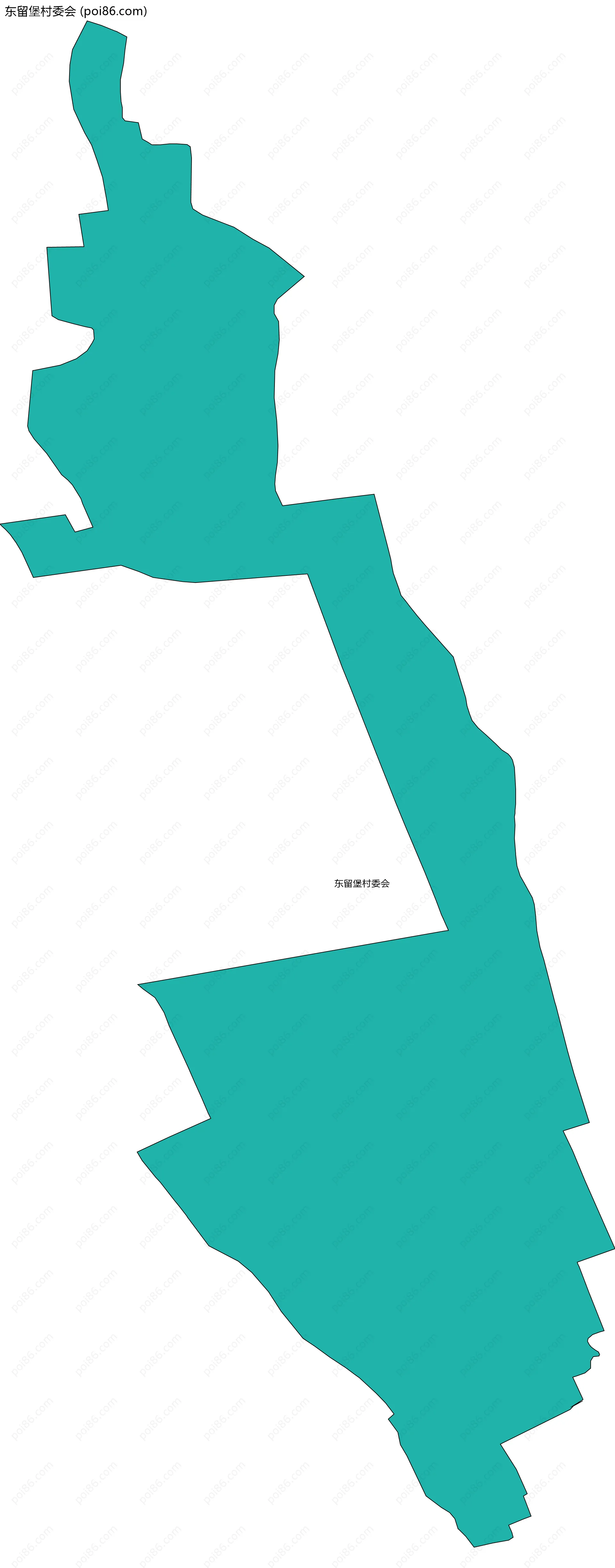 东留堡村委会边界地图