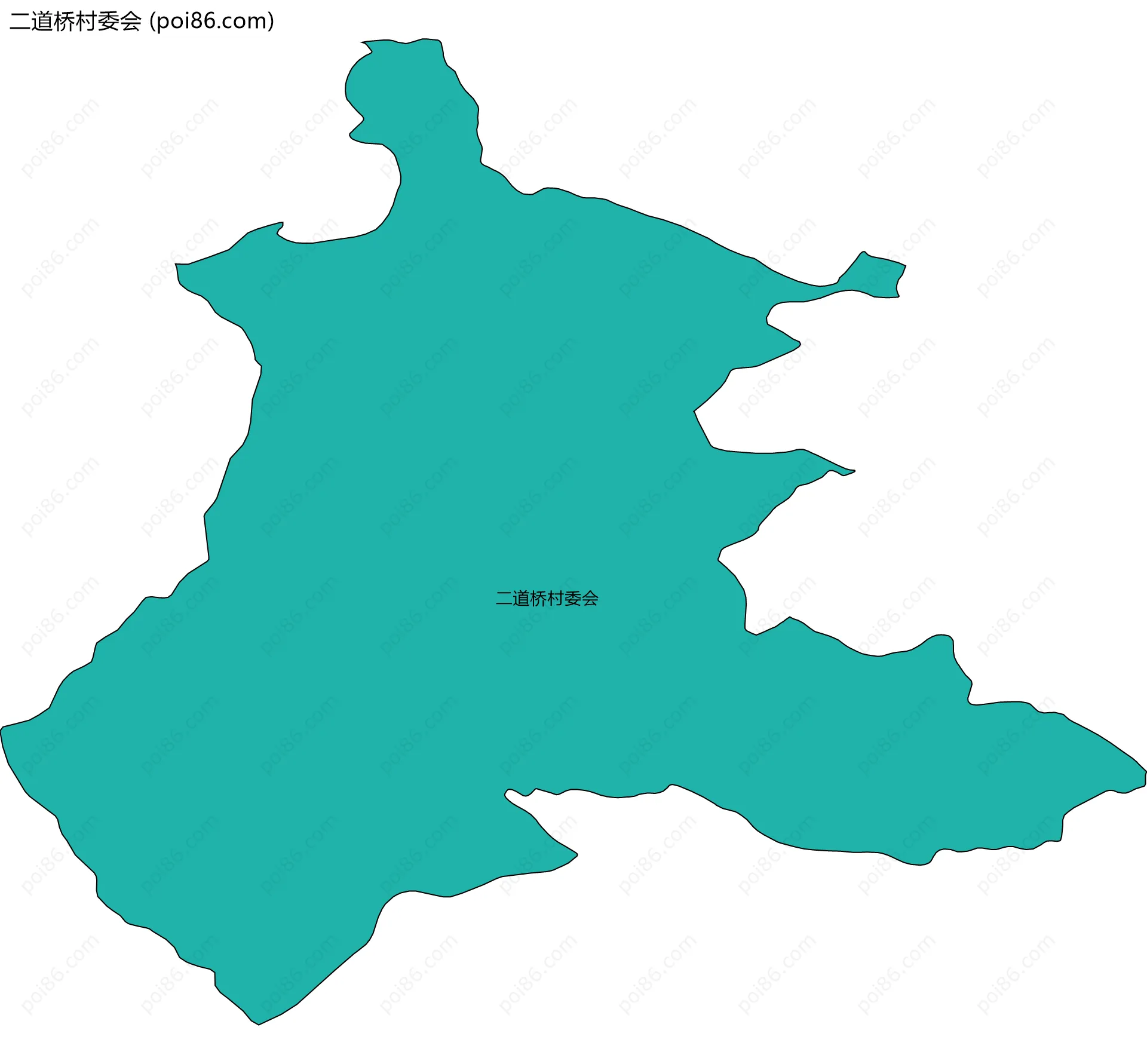 二道桥村委会边界地图