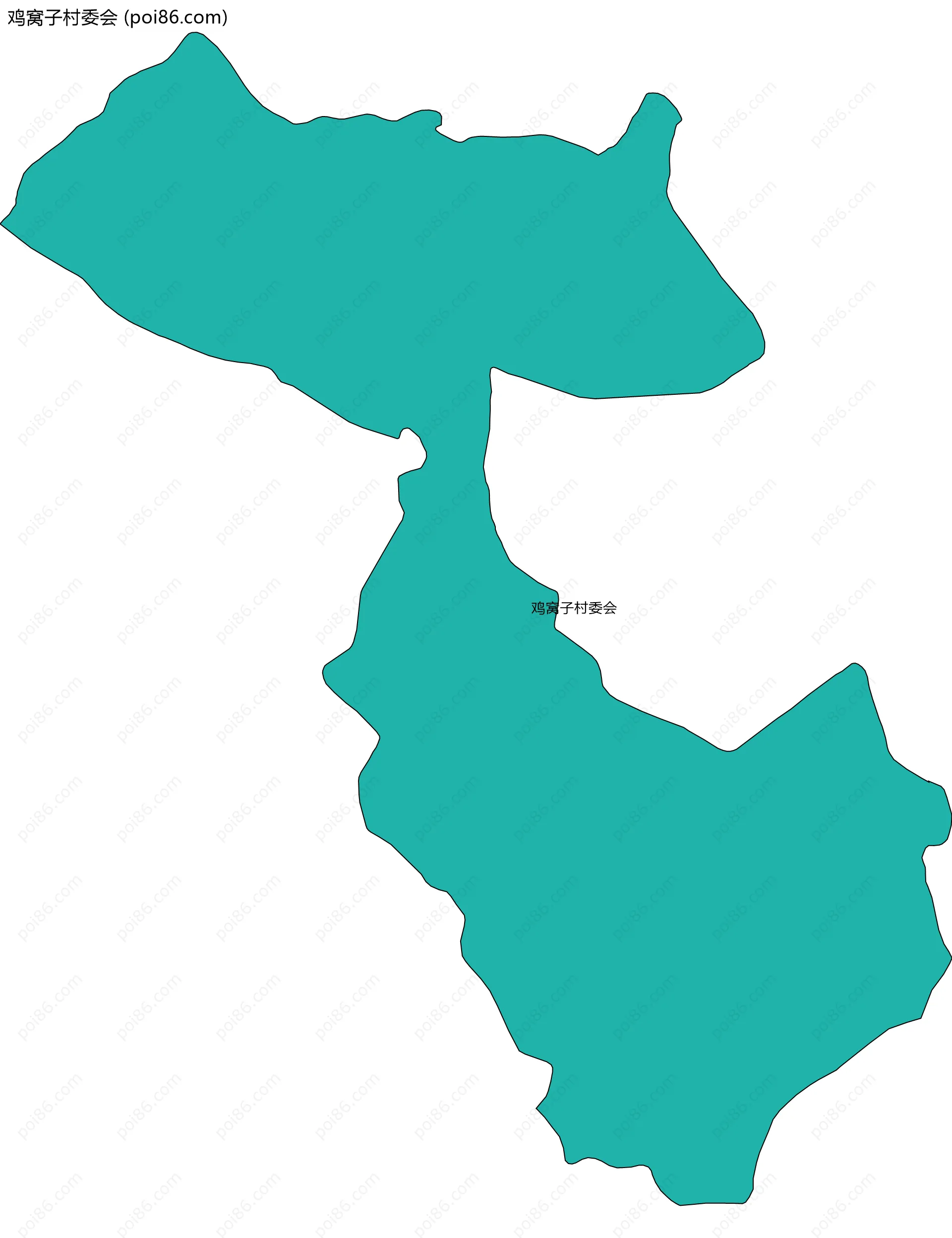 鸡窝子村委会边界地图