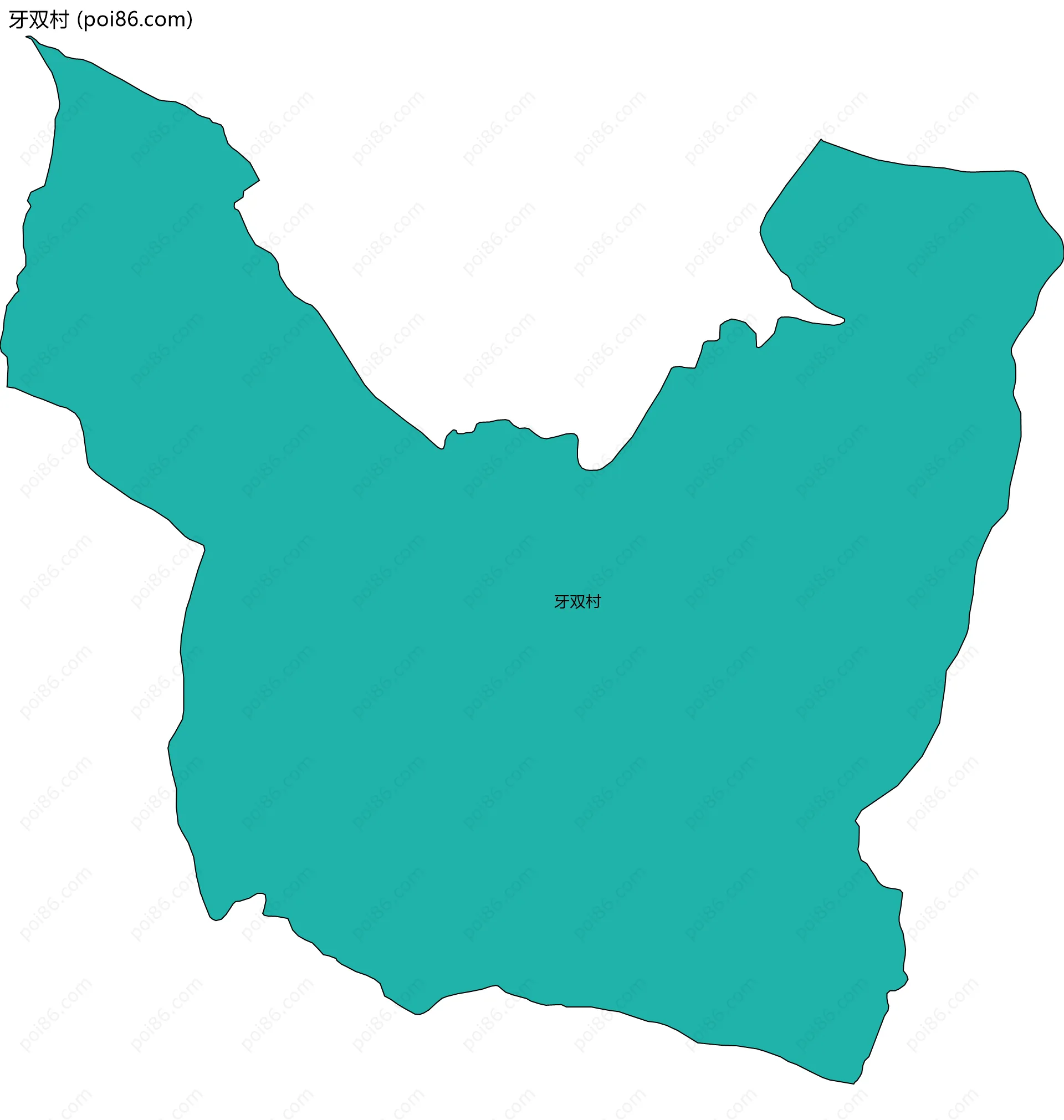 牙双村边界地图