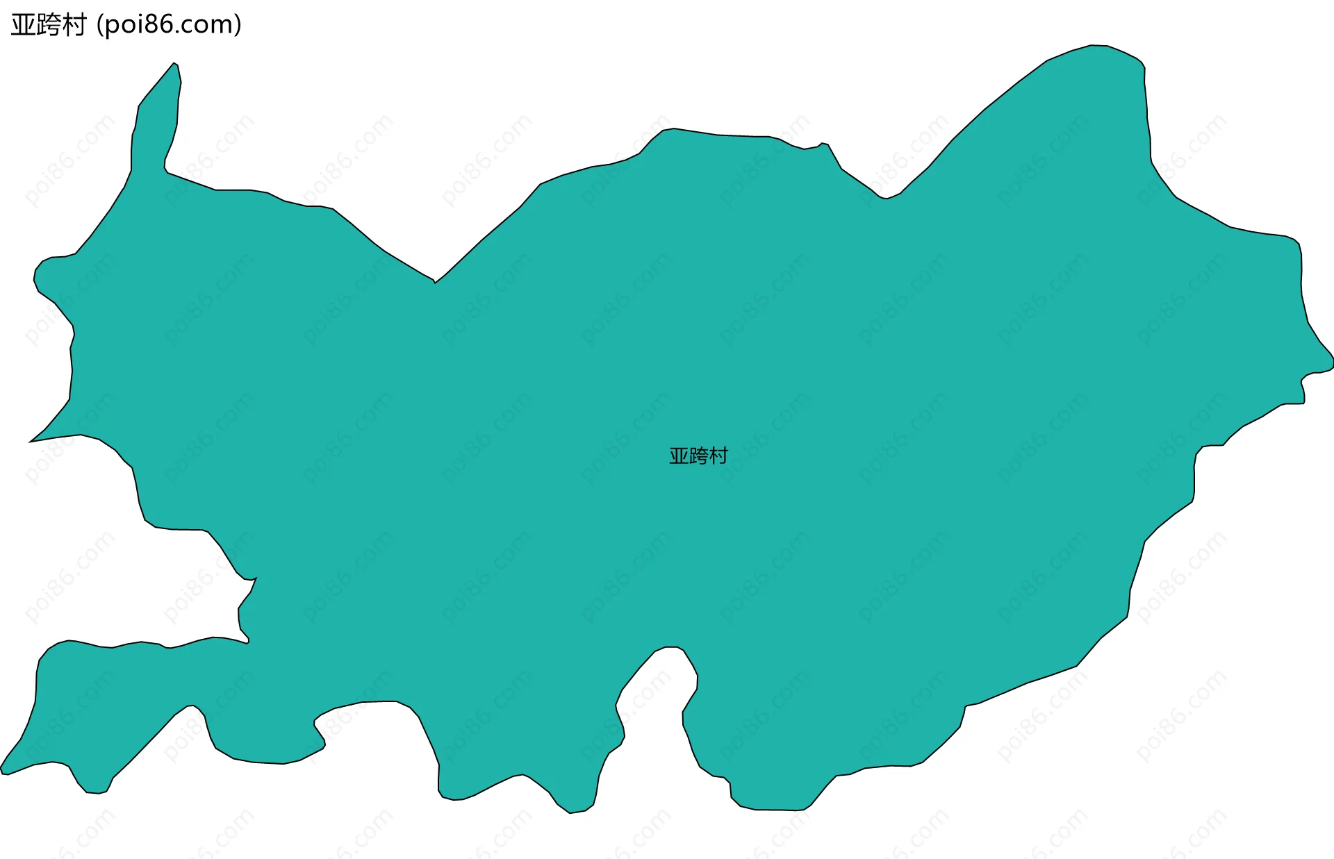 亚跨村边界地图