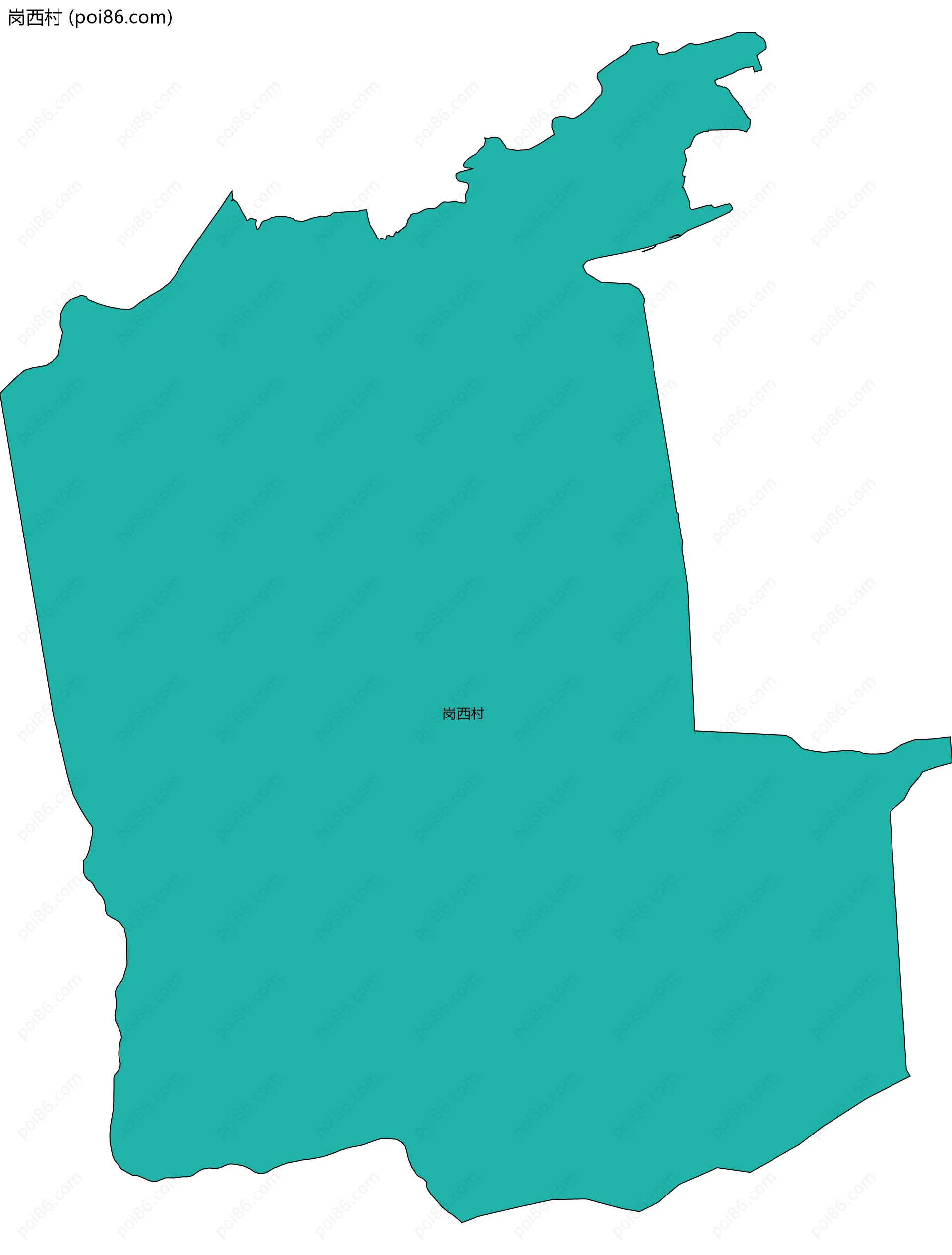 岗西村边界地图